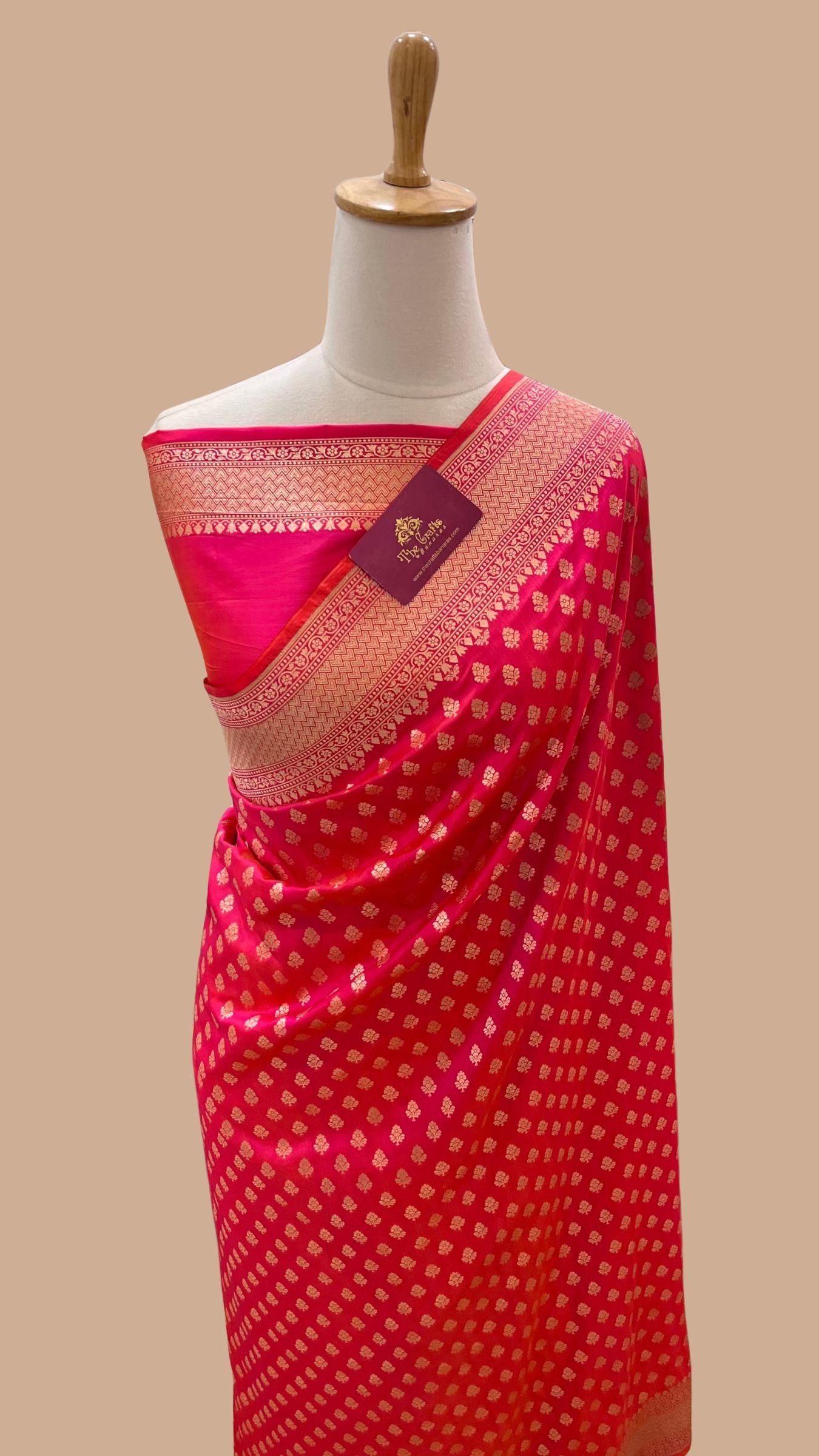 Pure Katan Silk Handloom Banarasi Saree - Jaal work