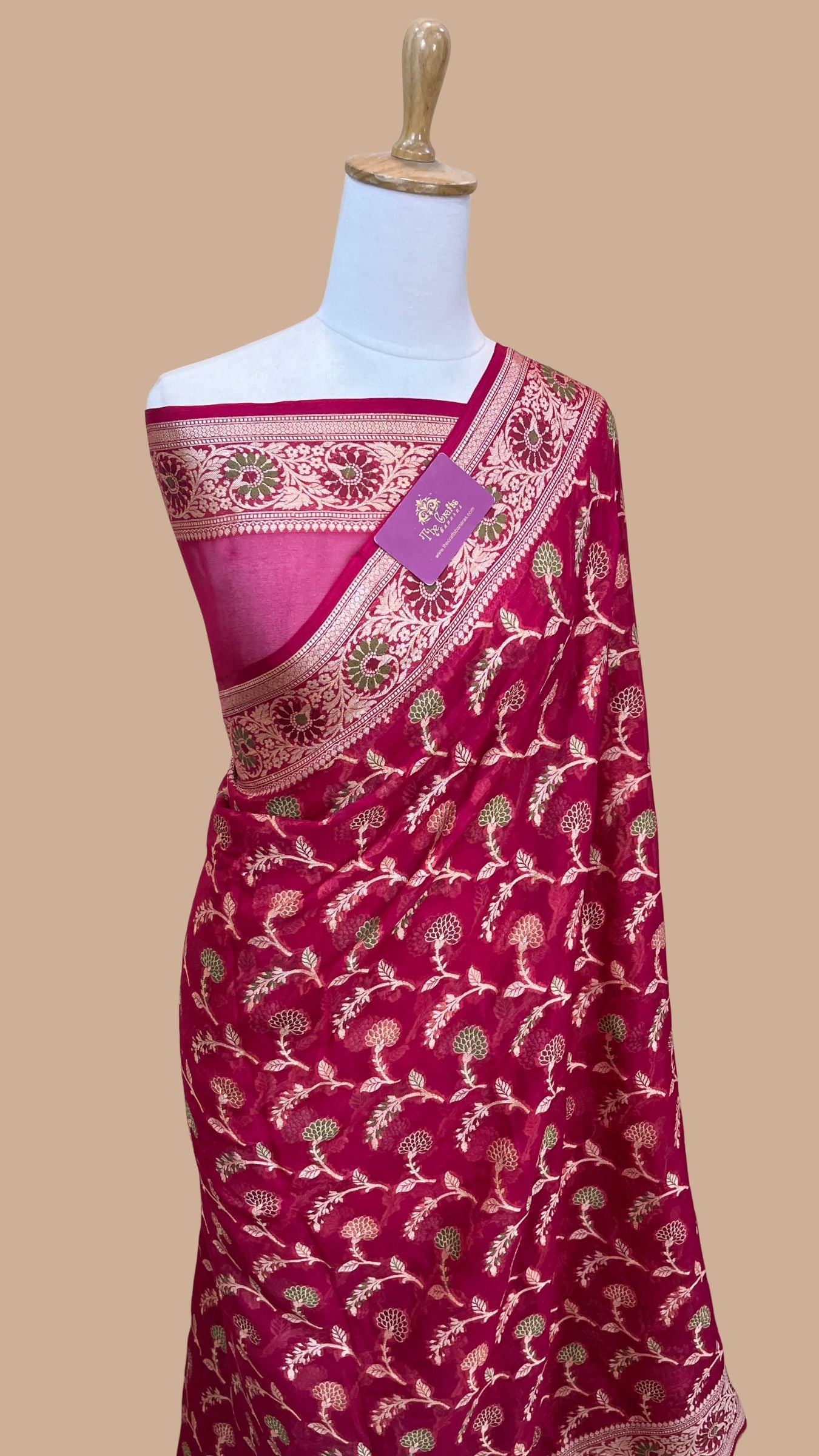 Pure Khaddi Chiffon Banarasi Saree