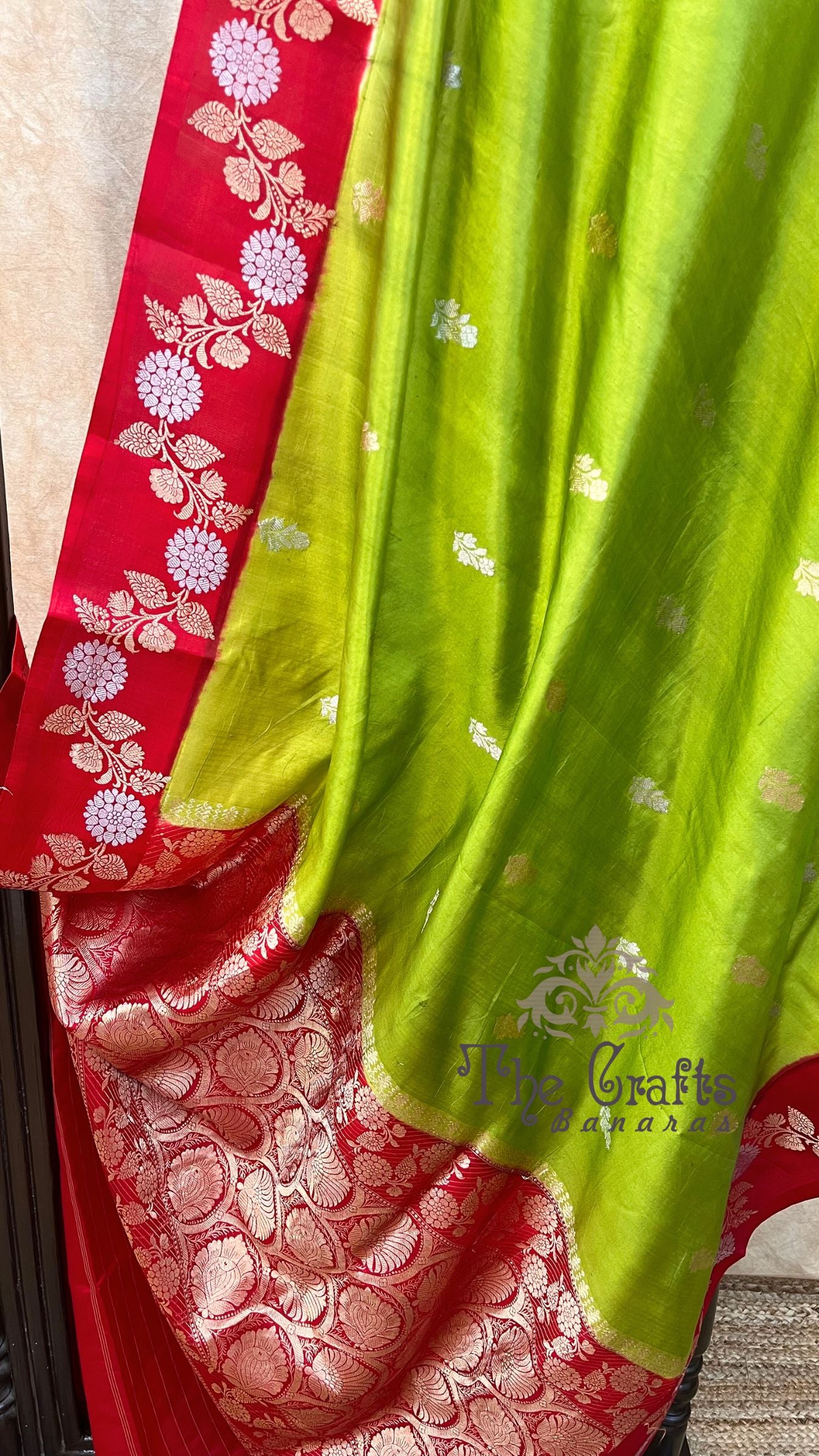 Pure  Mango Silk Handloom Banarasi Saree