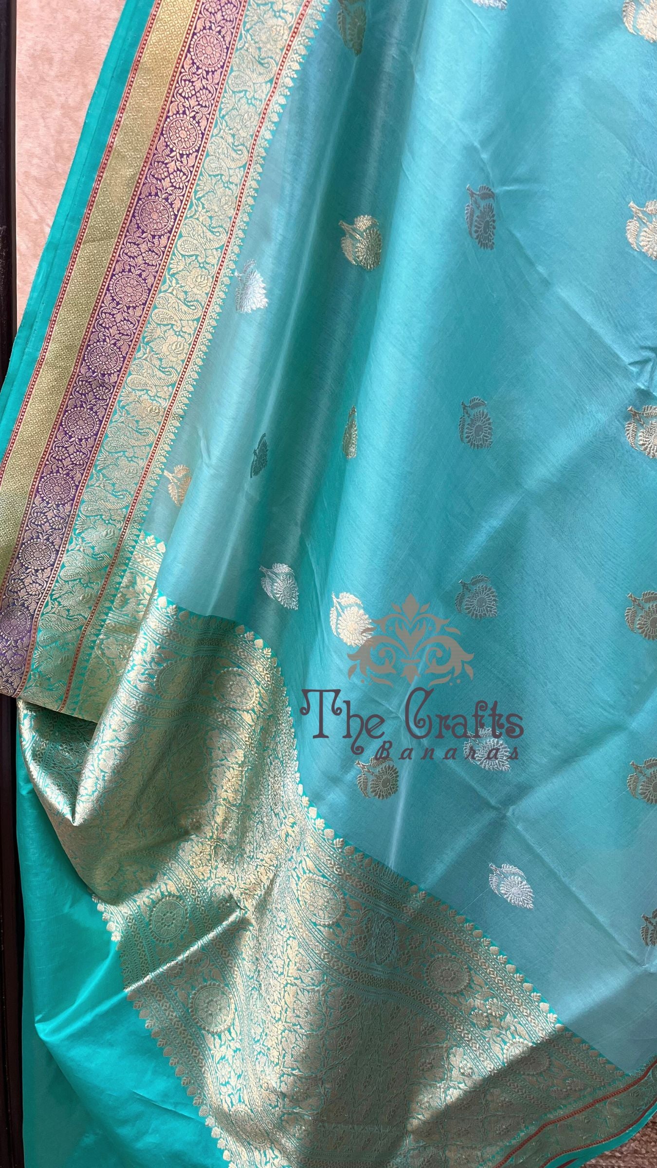 Pure Kora Silk Handloom Banarasi Saree - with sona rupa kadhua motifs