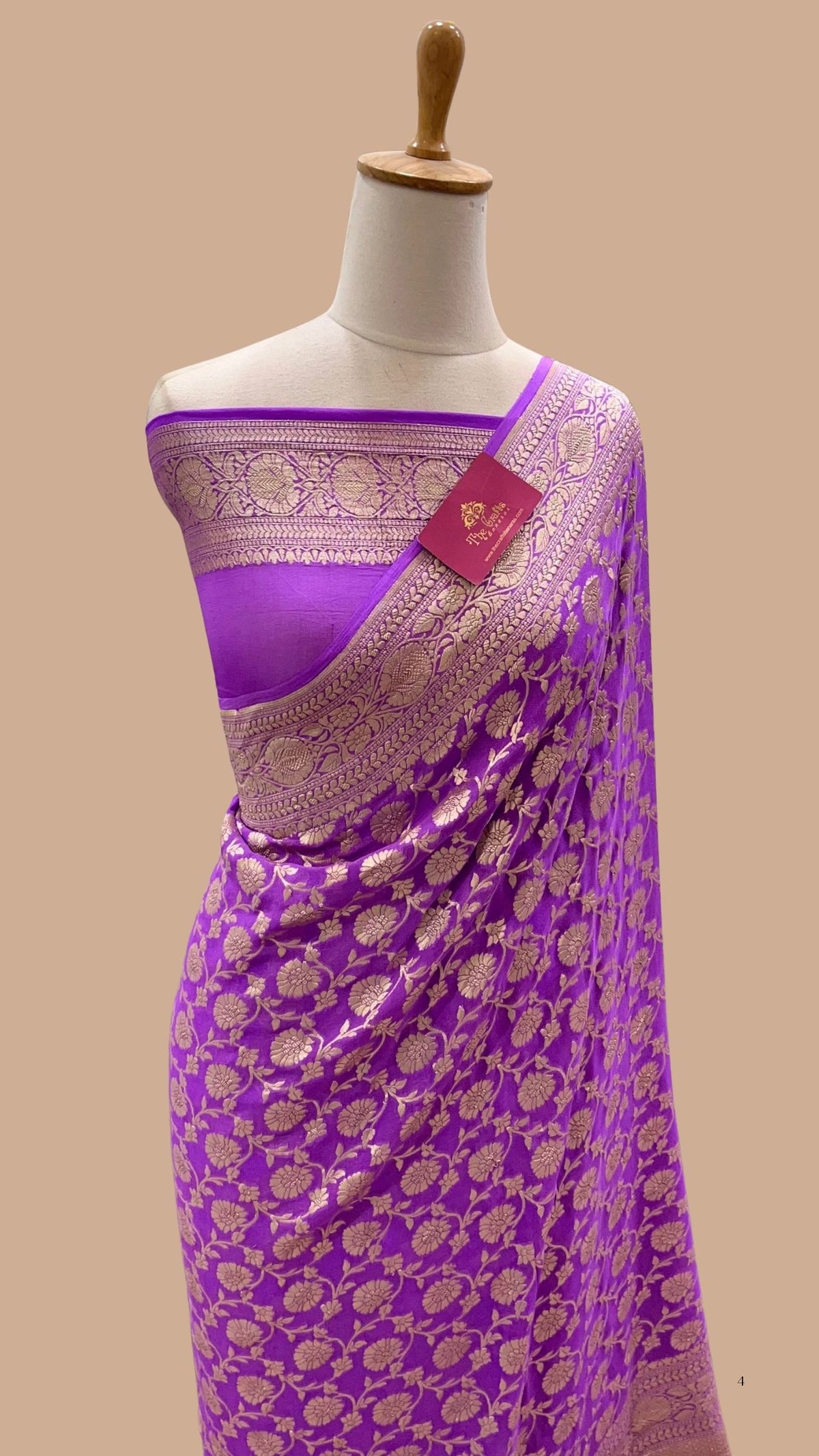 Khaddi Georgette Handloom Banarasi Saree