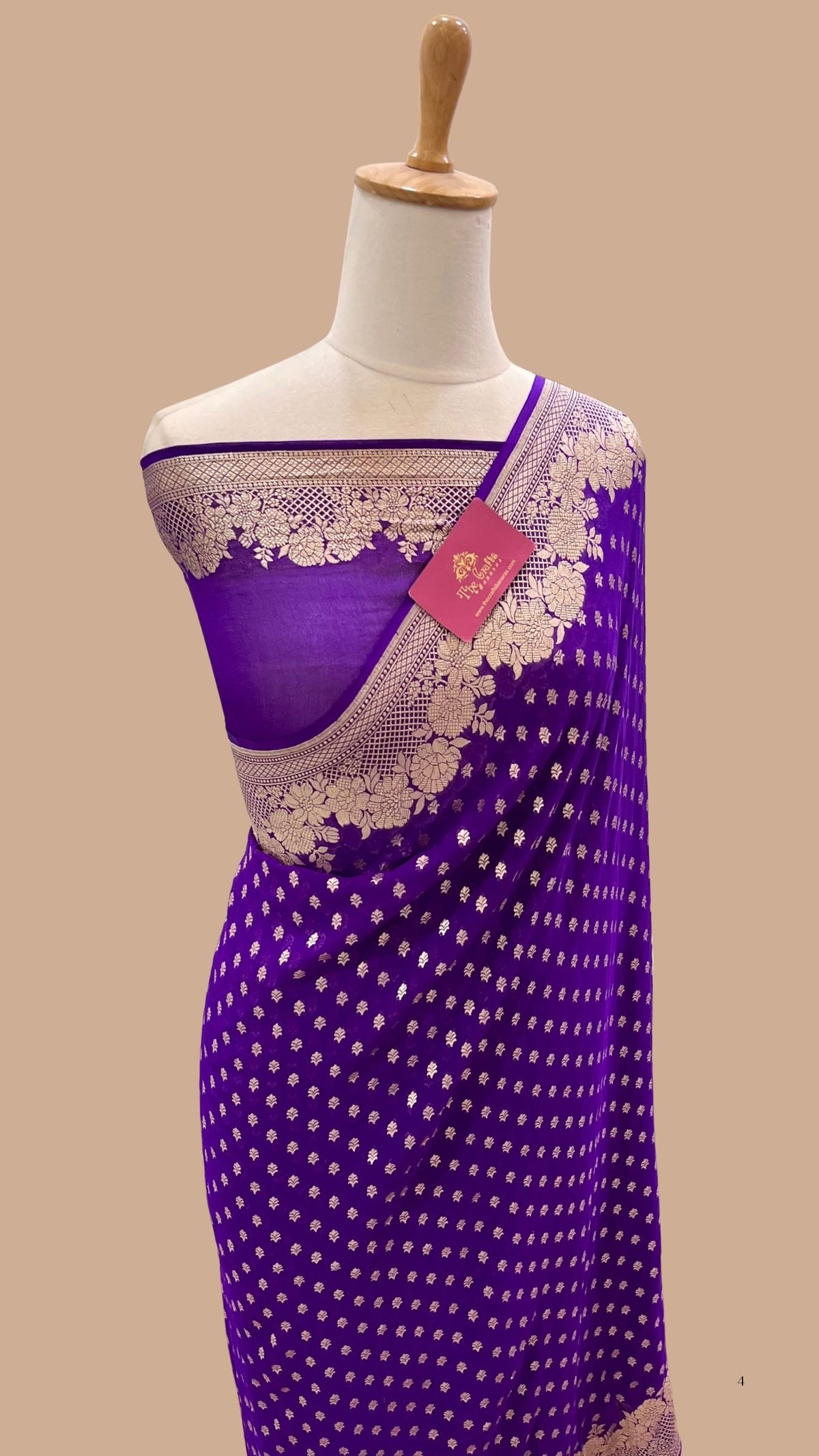 Khaddi Georgette Handloom Banarasi Saree