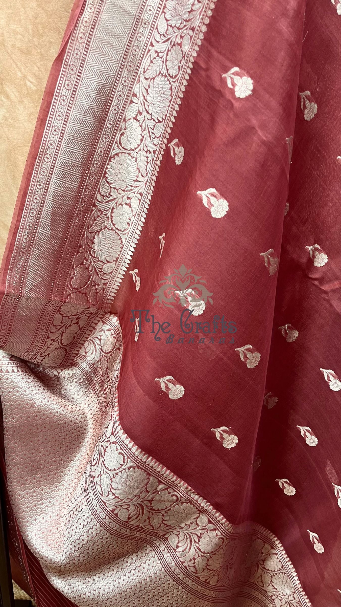 Pure Kora Silk Handloom Banarasi Saree