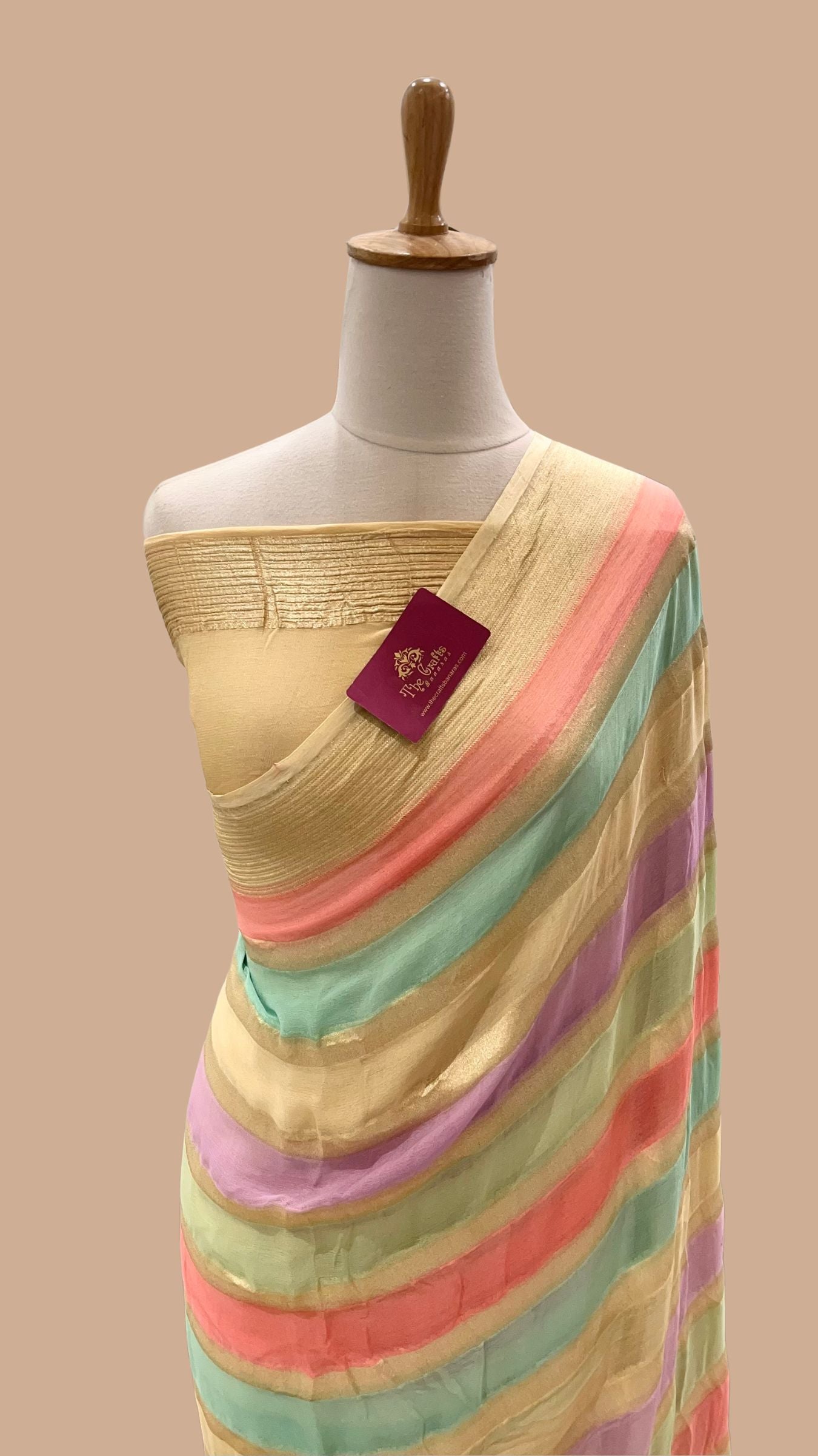 Khaddi Georgette Handloom Banarasi Saree