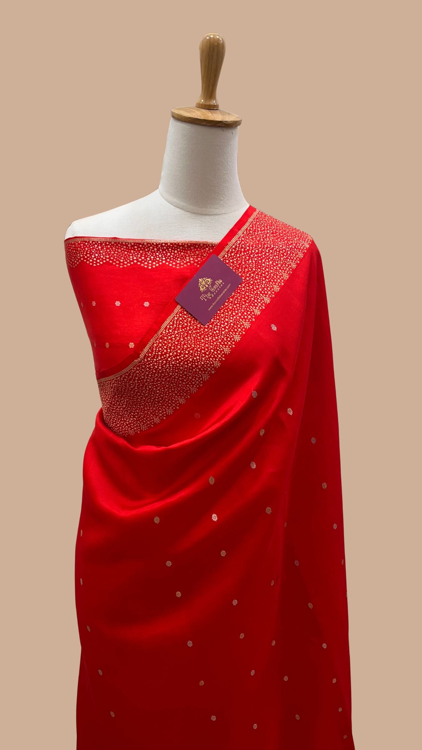 Pure Mango Silk Handloom Banarasi Saree - With Sona Roopa Motifs