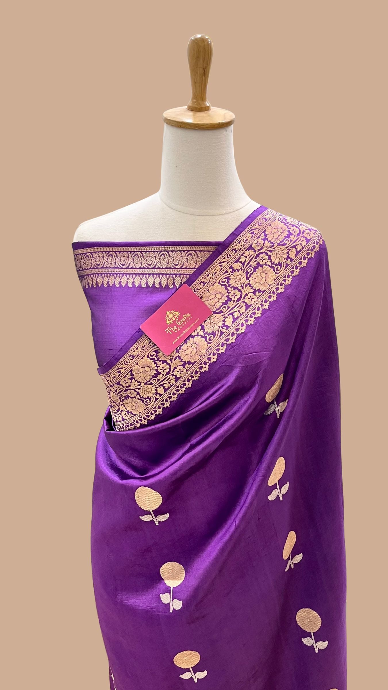 Pure  Mango Silk Handloom Banarasi Saree