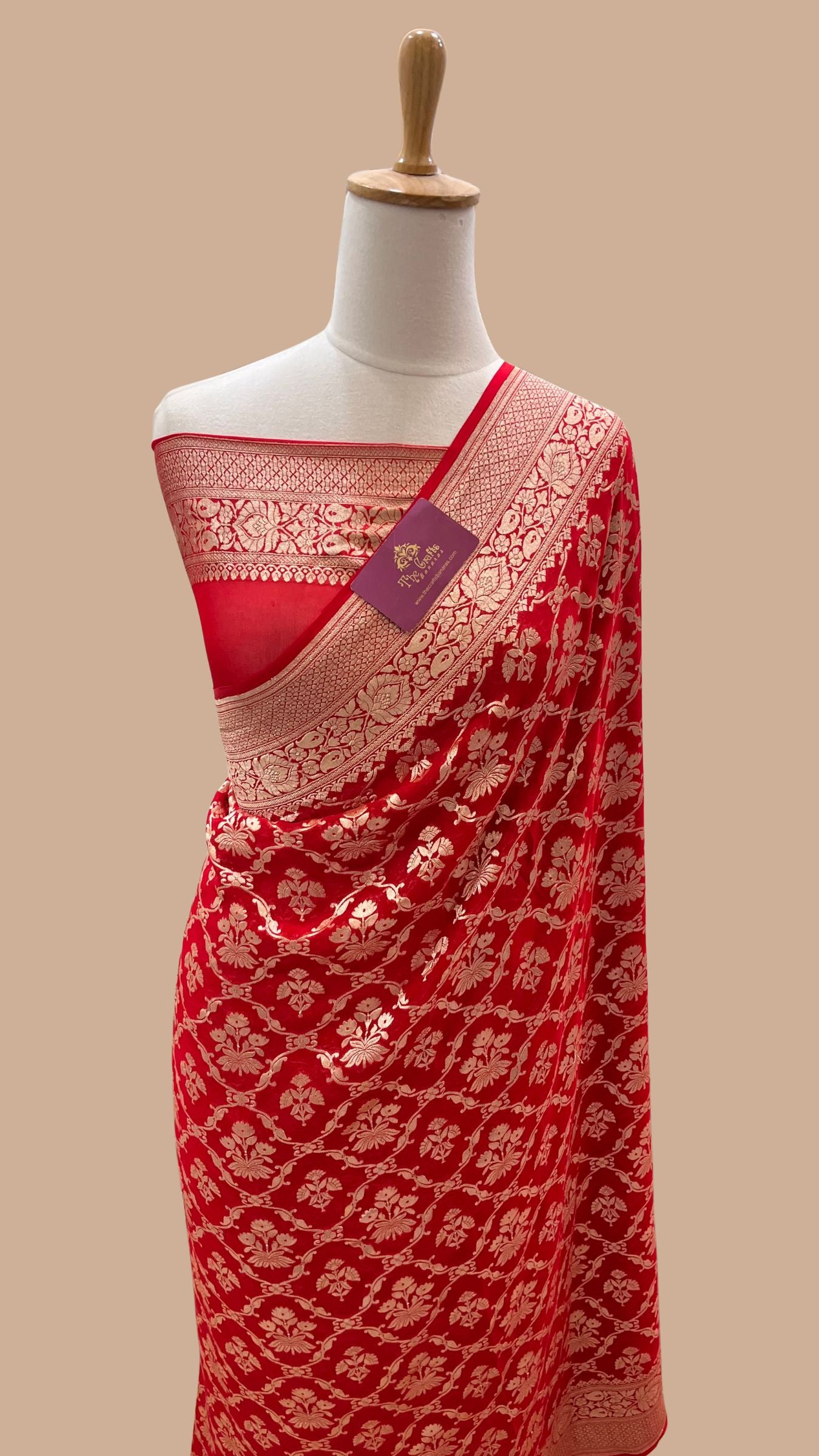Khaddi Georgette Banarasi Saree - Water Zari