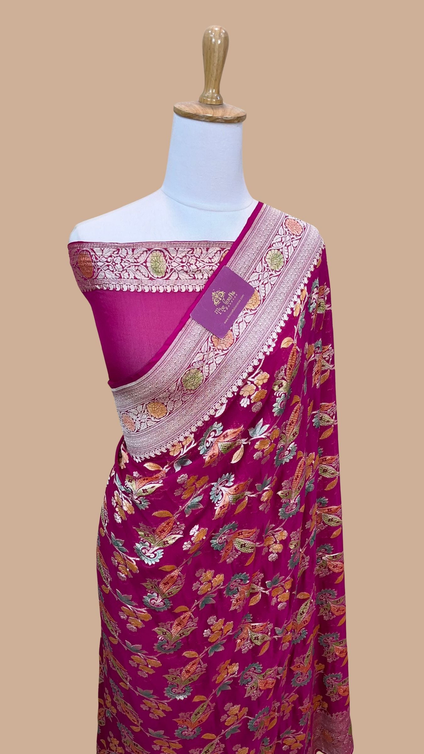 Khaddi Georgette Handloom Banarasi Saree
