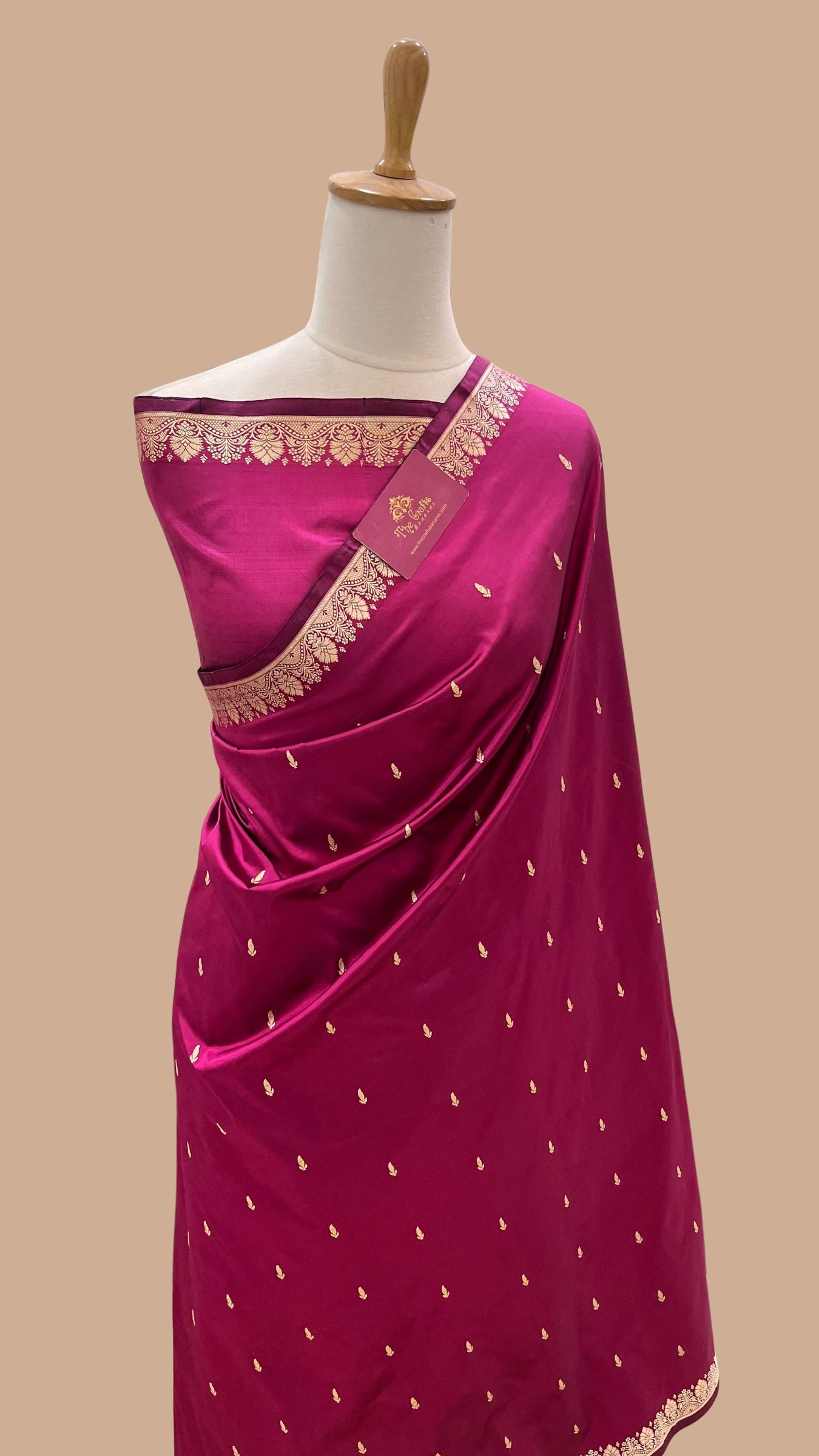 Pure Katan Silk Handloom Banarasi Saree - Resham Chunri Buti