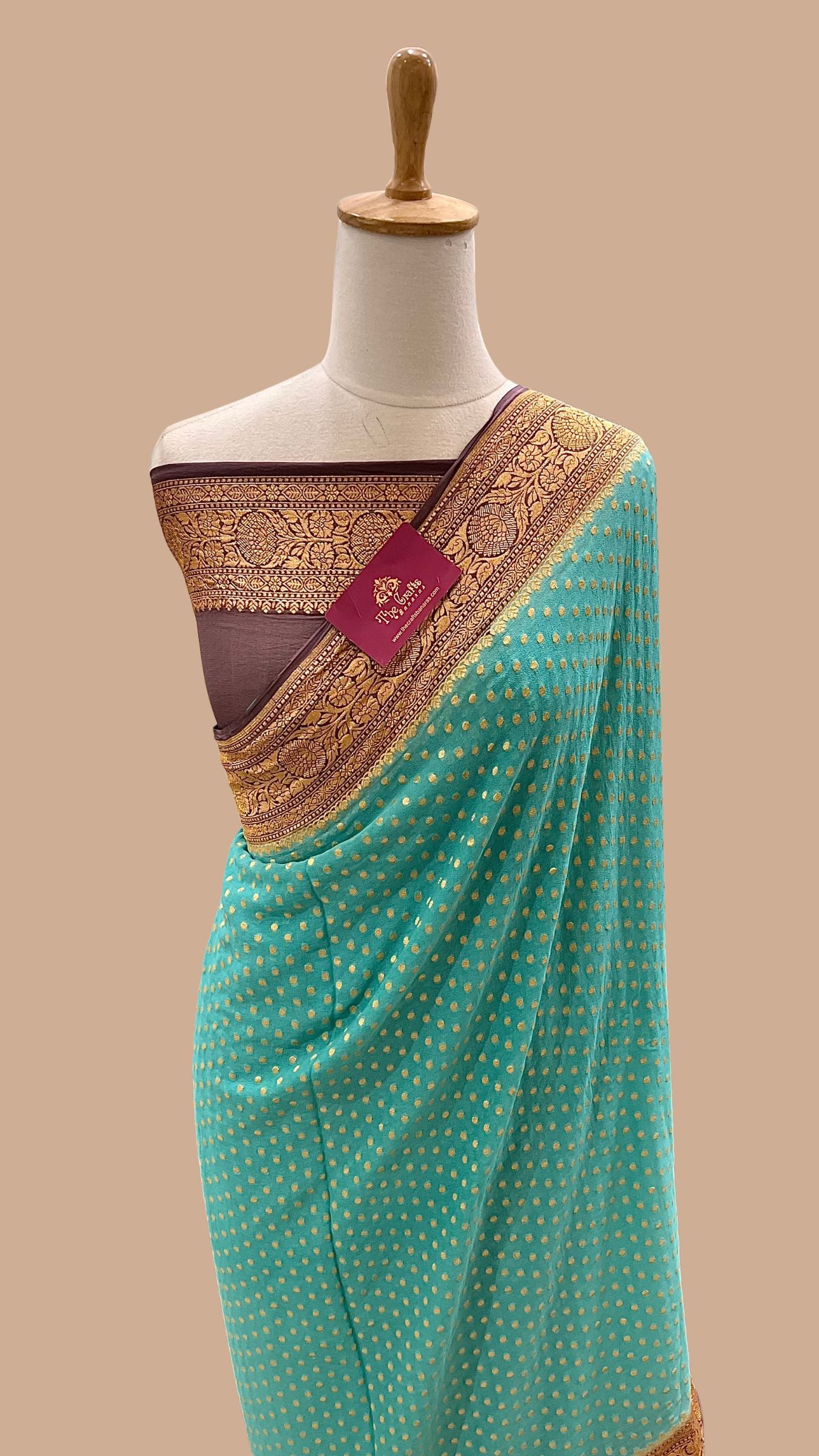 Khaddi Georgette Handloom Banarasi Saree