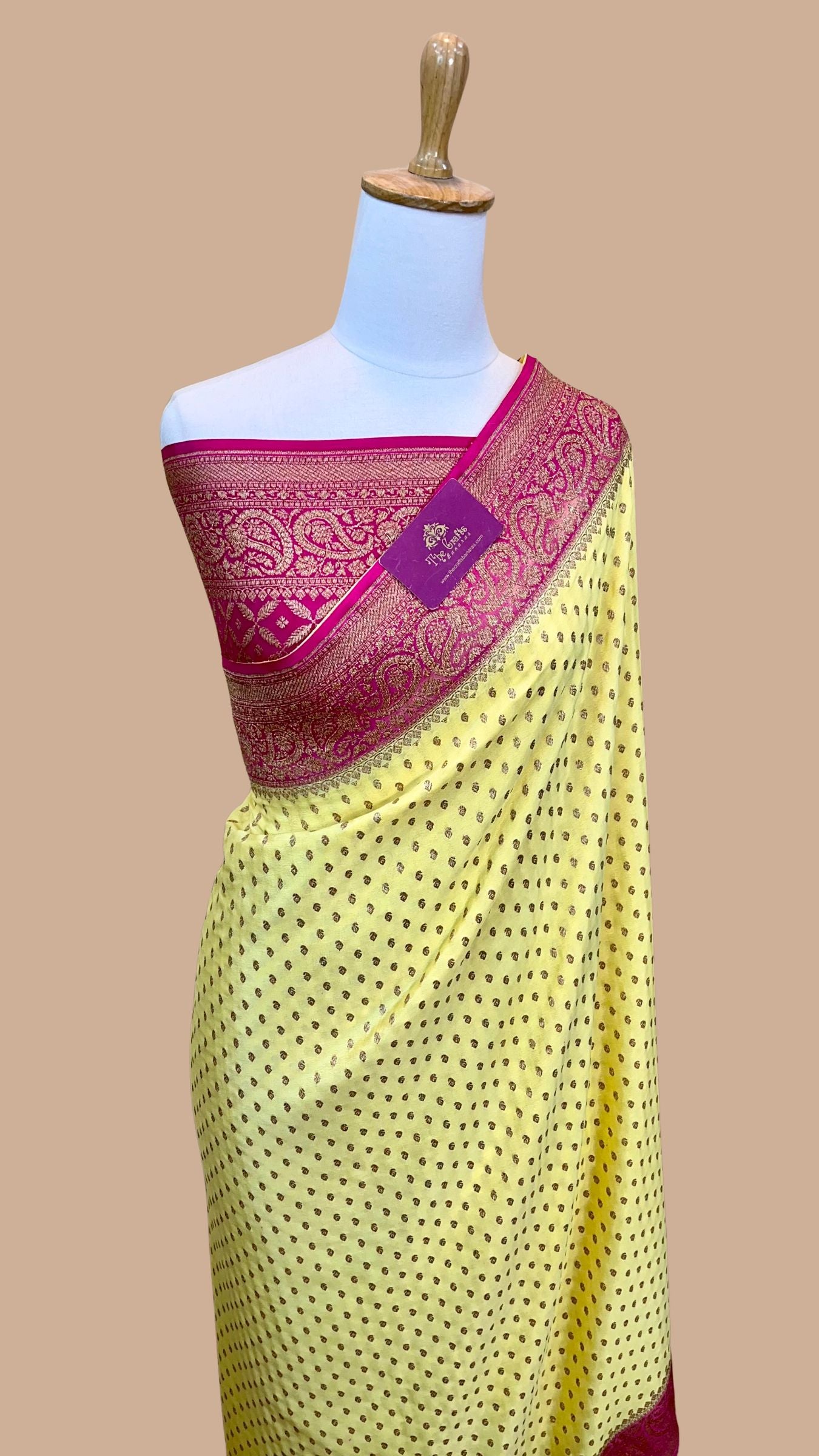 Pure Crepe Georgette Banarasi Saree - Antique Zari