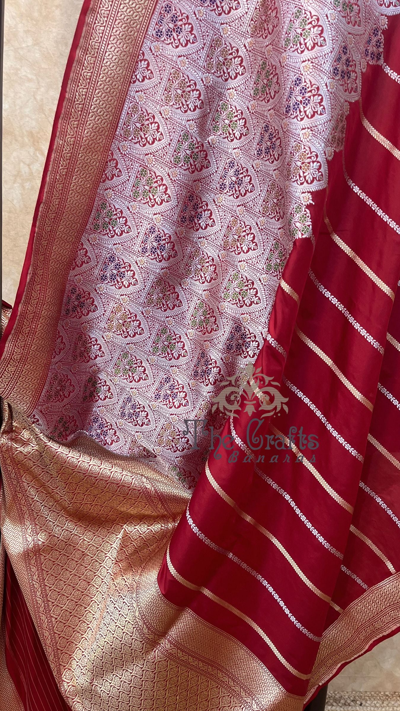 Pure Katan Silk Handloom Brocade Banarasi Saree - with kadhua meenakari work