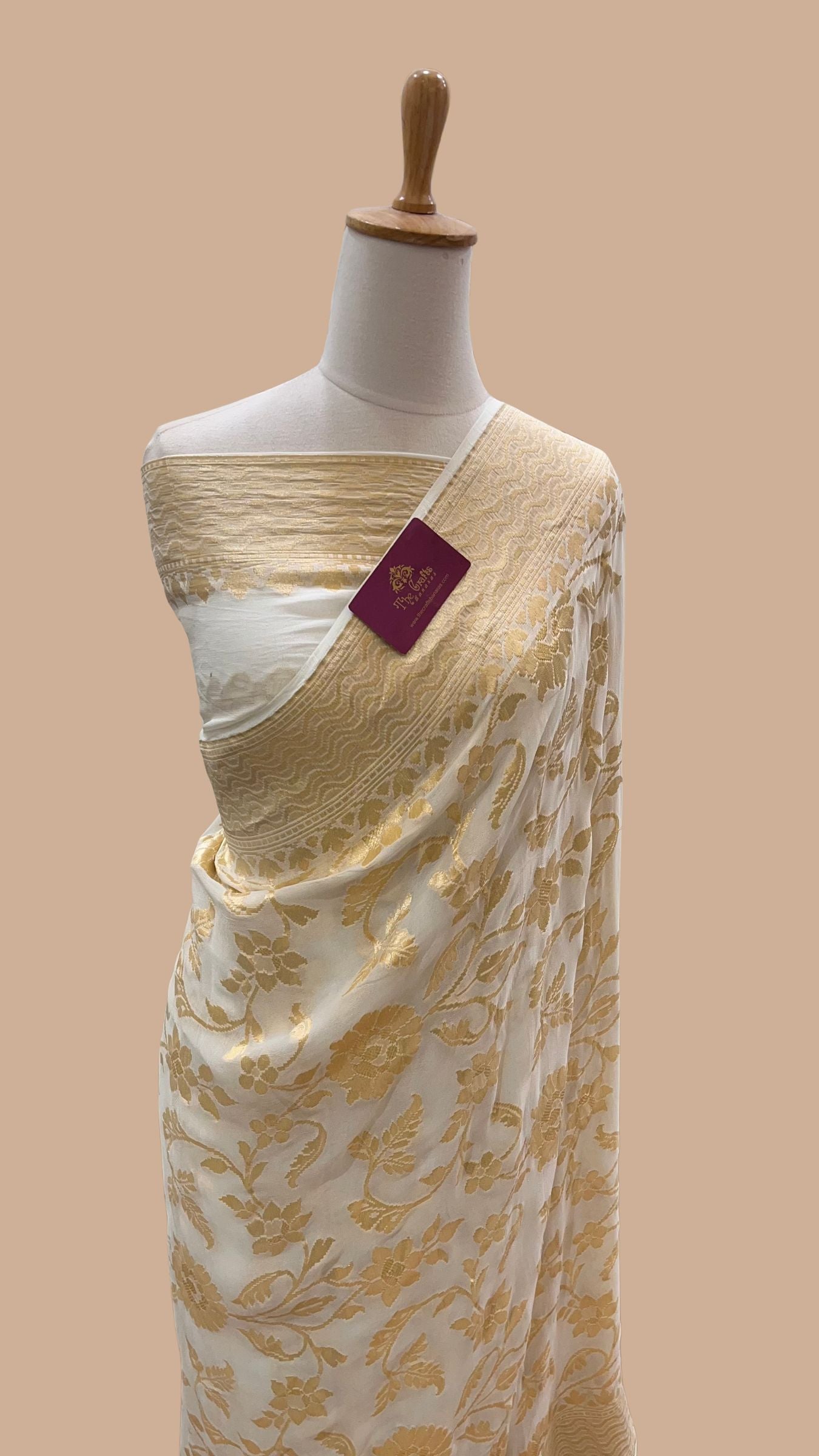 Khaddi Georgette Handloom Banarasi Saree