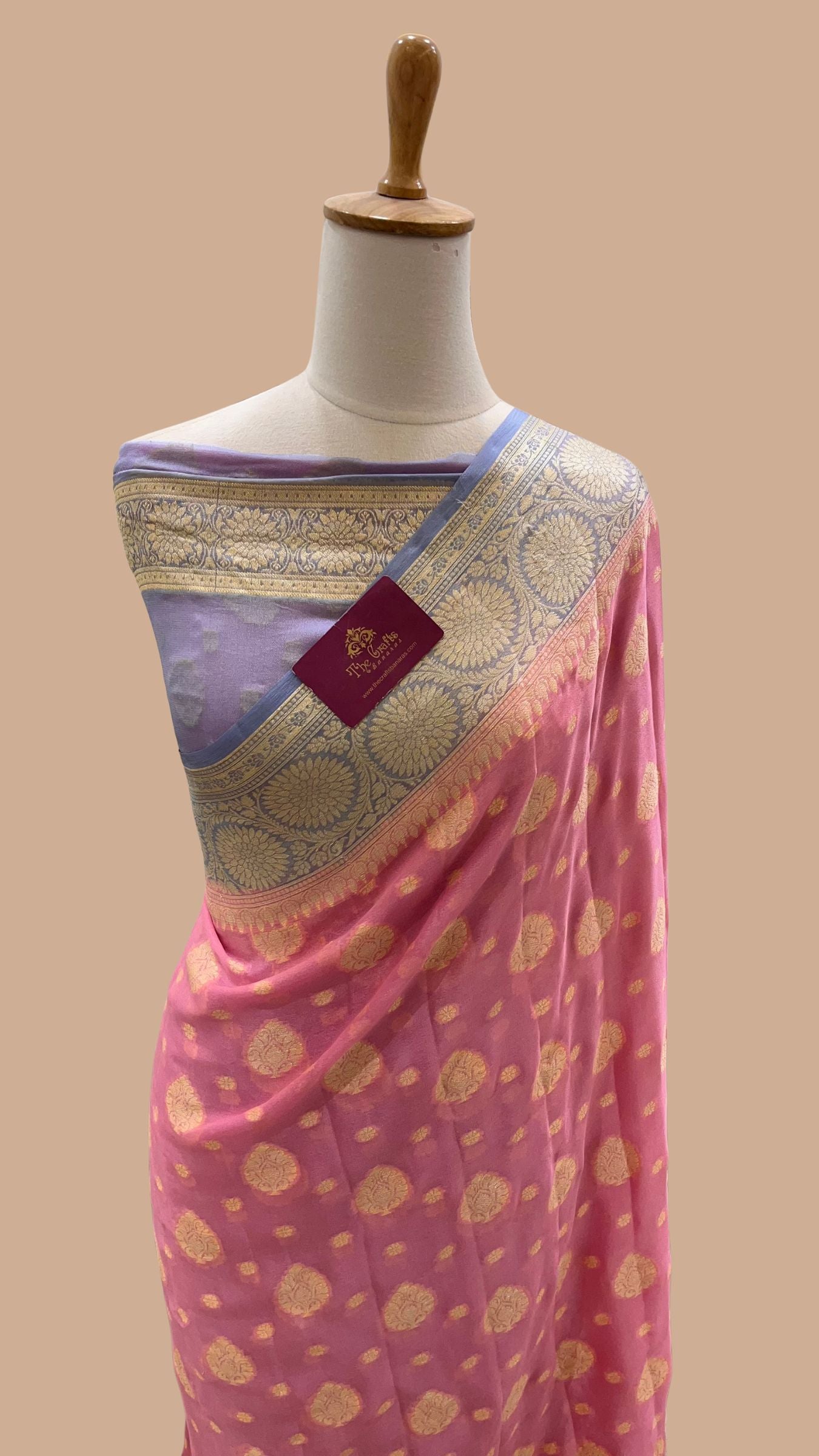 Pure Khaddi Chiffon Banarasi Saree