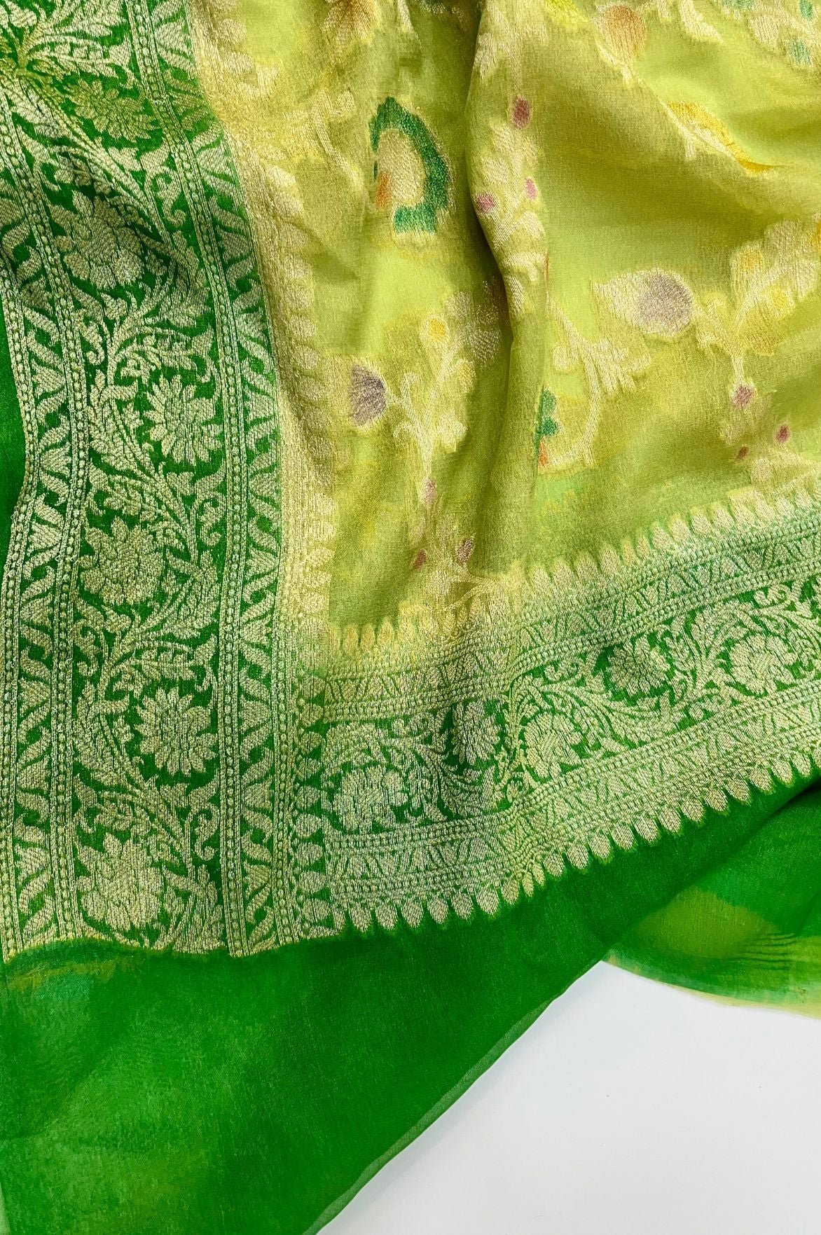 Pure Khaddi Chiffon Banarasi Dress Material