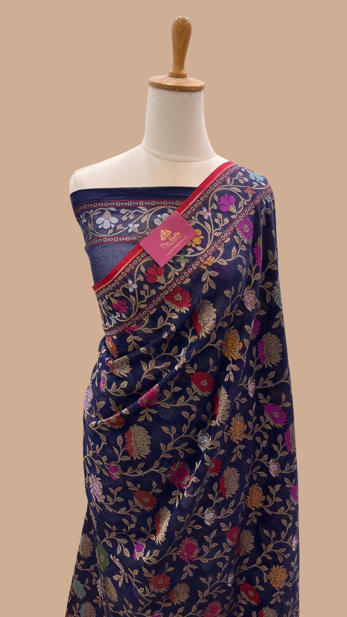 Pure Ektara Cotton Jamdani Banarasi Saree - Tilfi