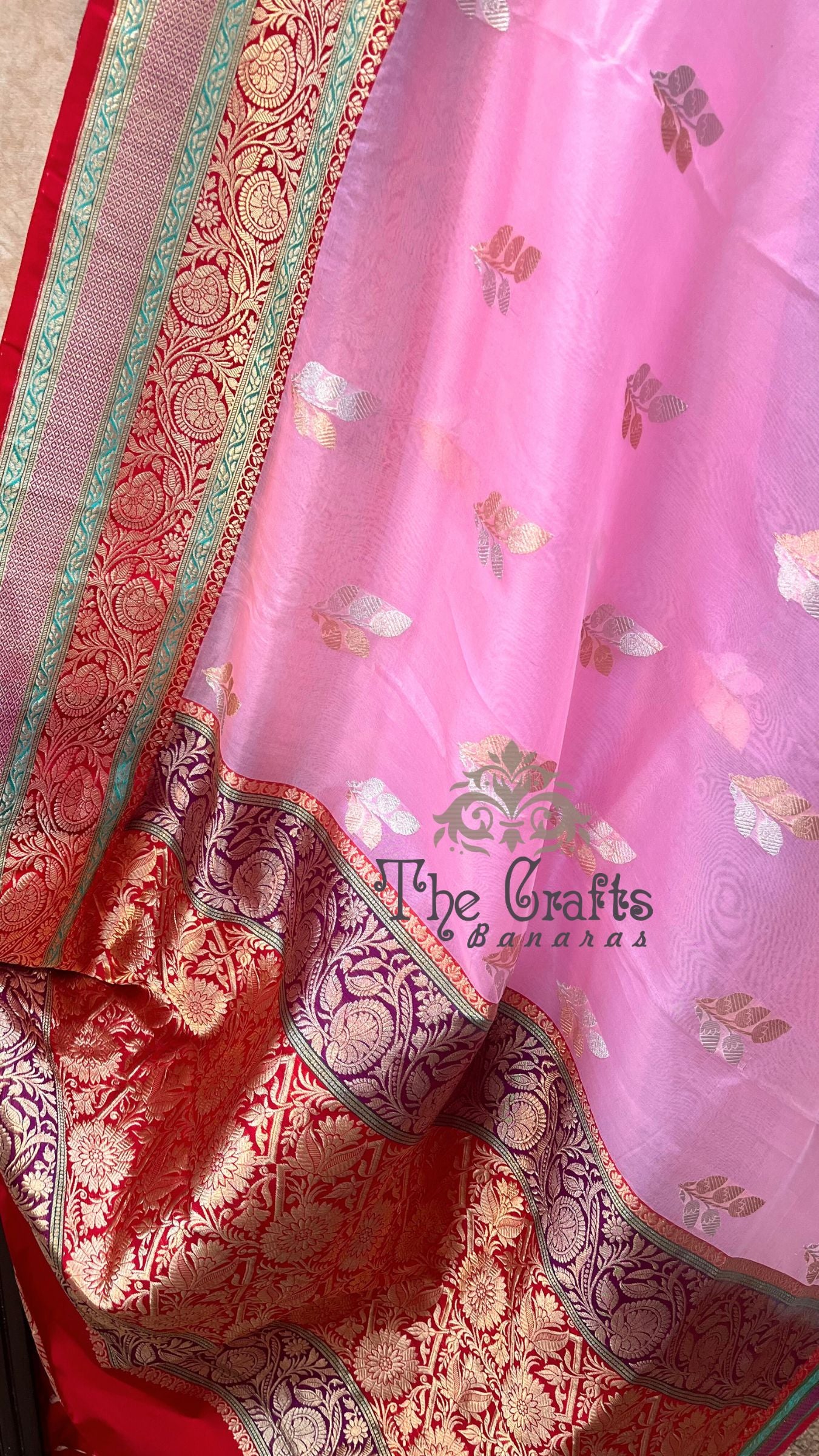 Pure Kora Silk Handloom Banarasi Saree - with sona rupa kadhua motifs