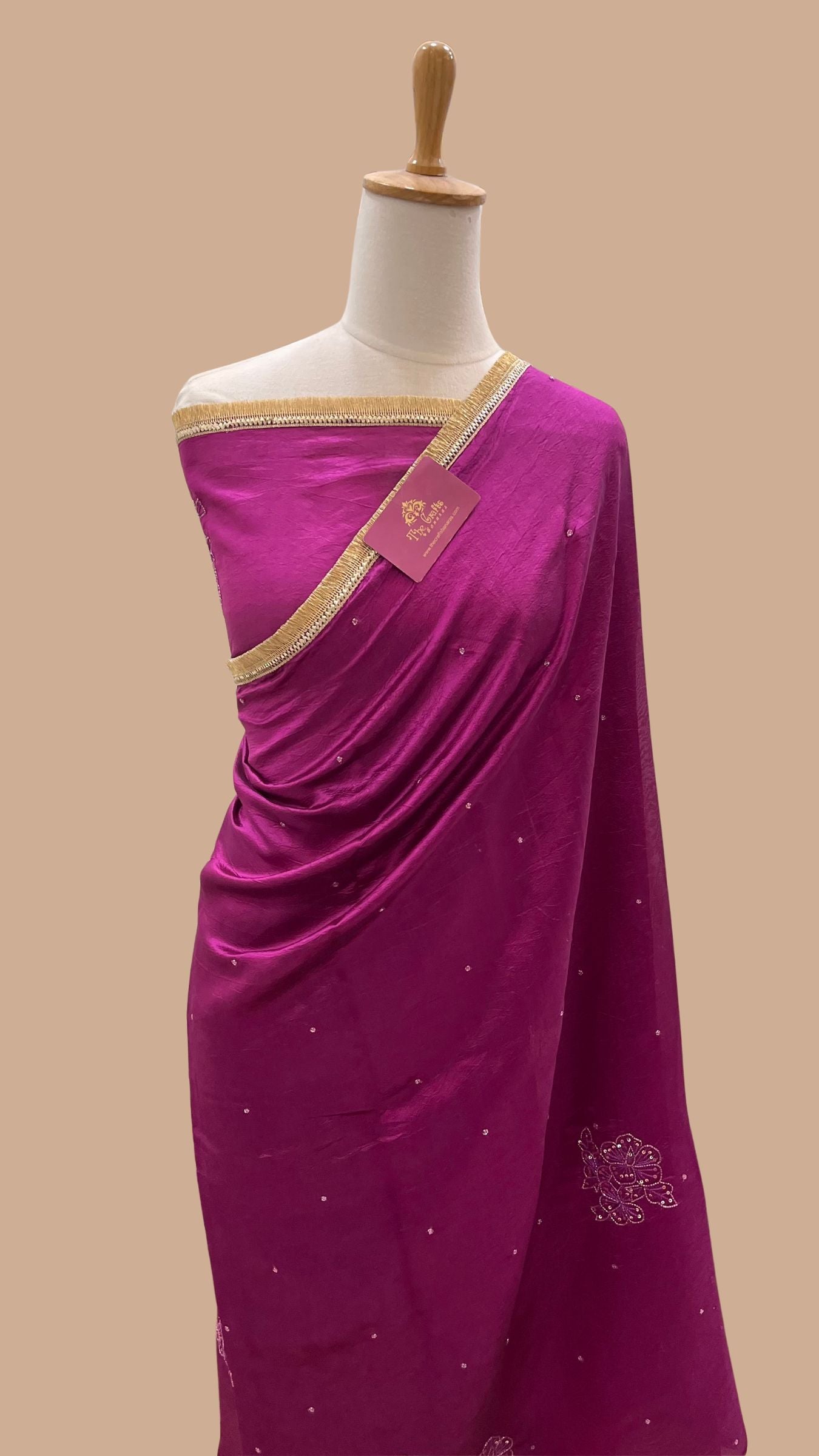 Pure Dupion Silk Handloom Banarasi Saree - handwork motifs