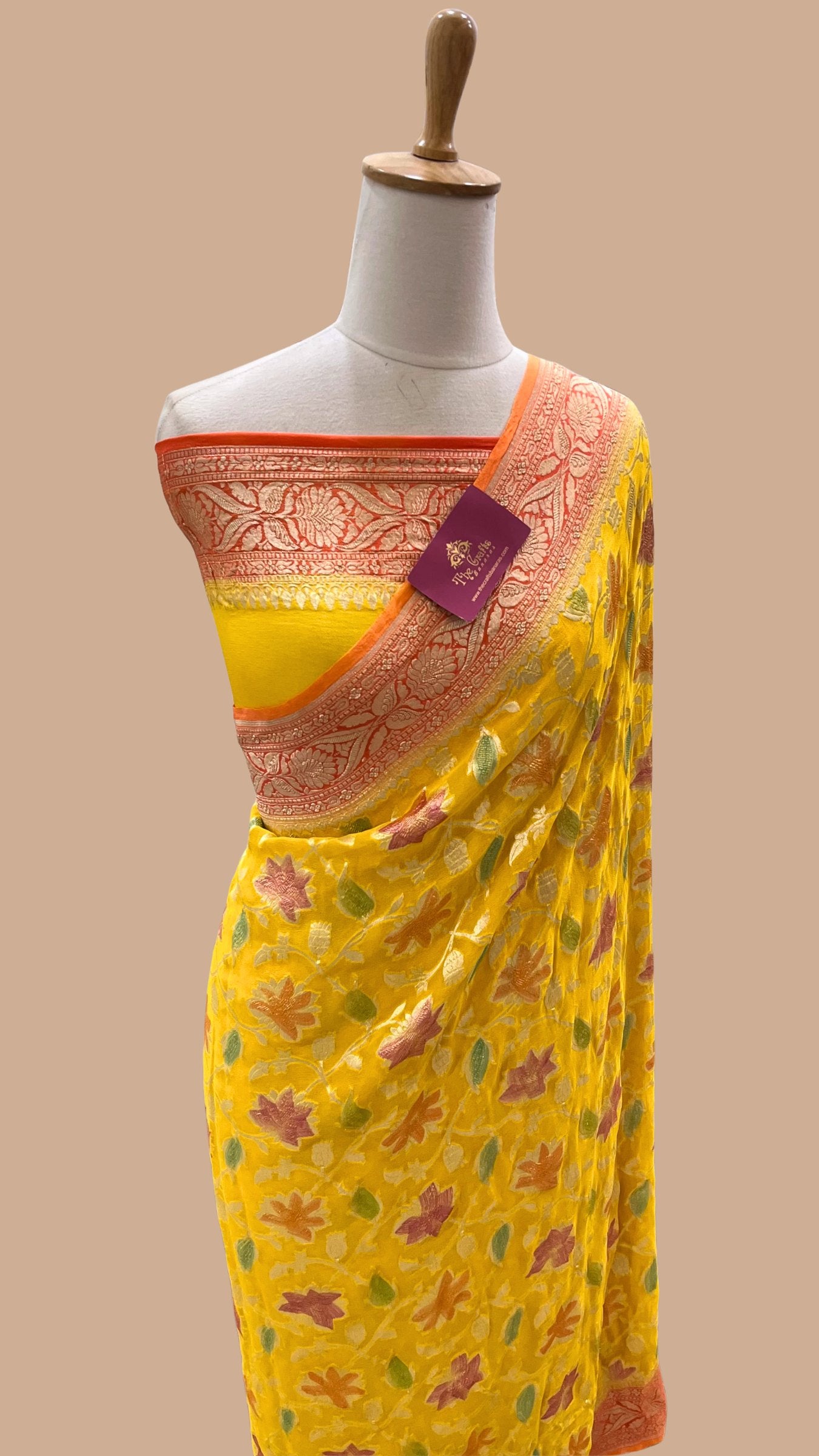 Khaddi Georgette Handloom Banarasi Saree