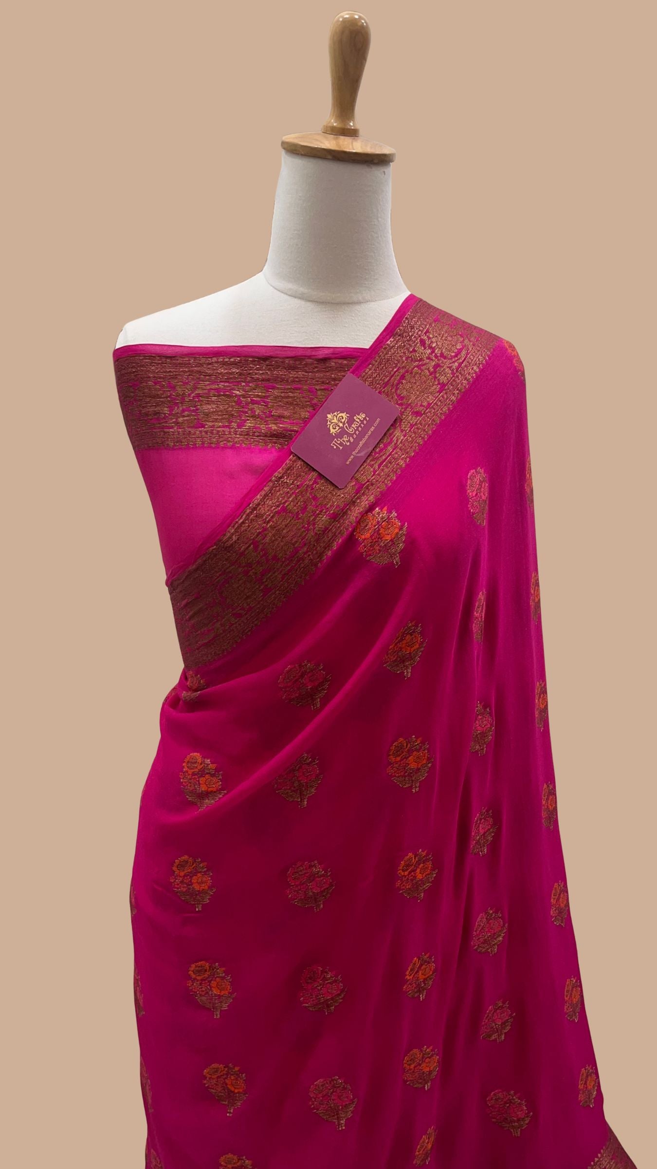 Pure Khaddi Chiffon Banarasi Saree