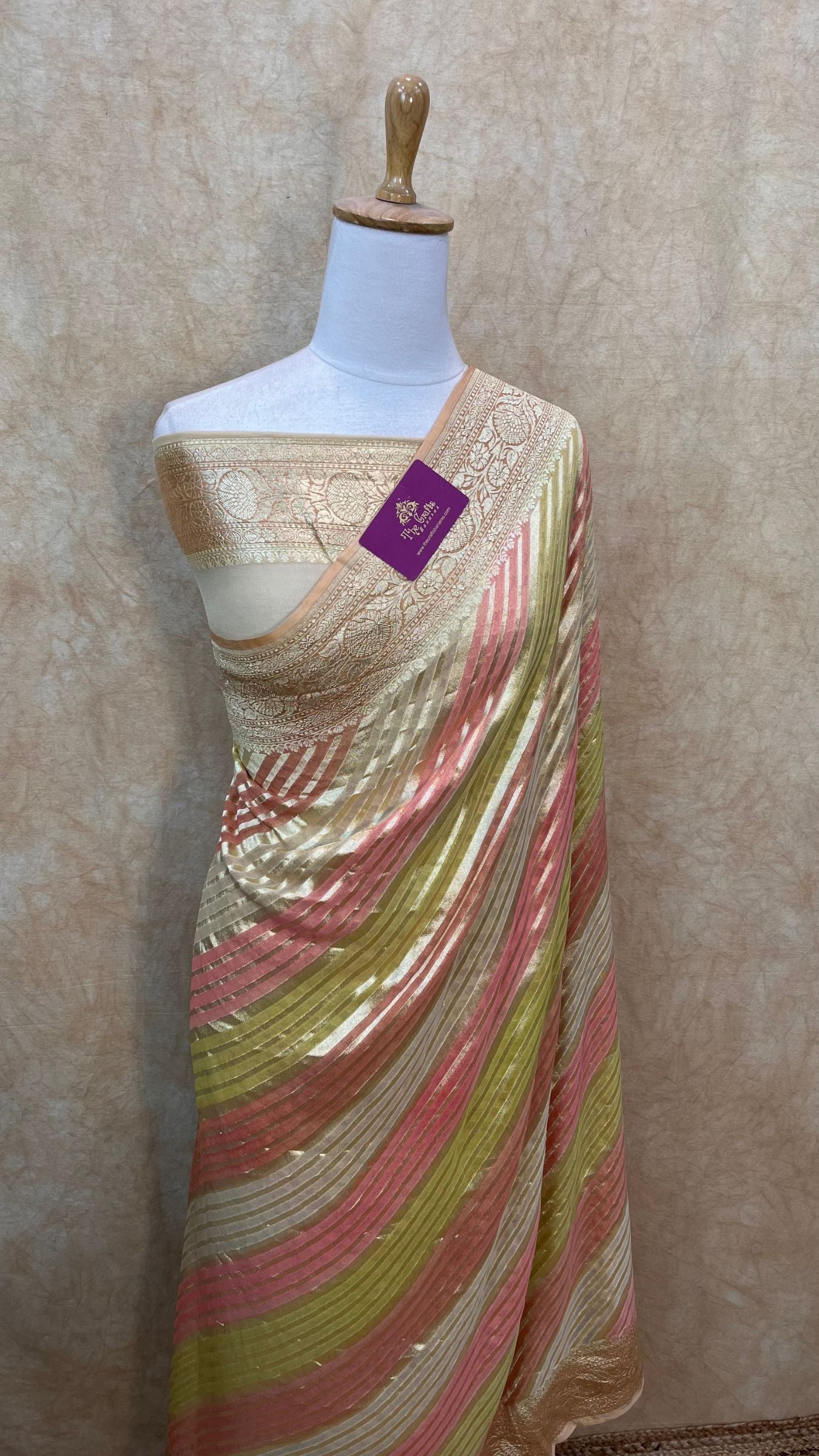 Khaddi Georgette Handloom Banarasi Saree