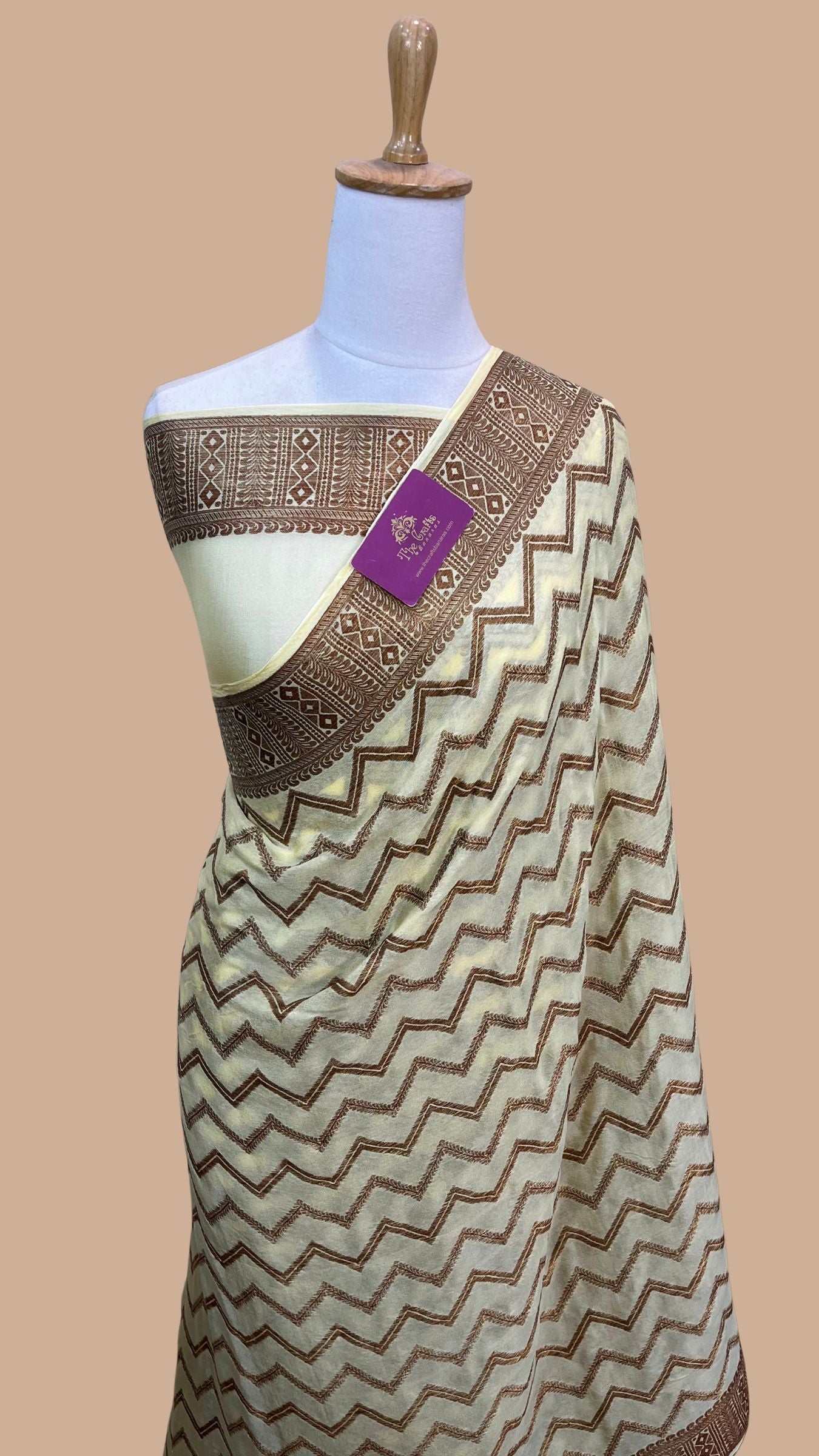 Pure Khaddi Chiffon Banarasi Saree