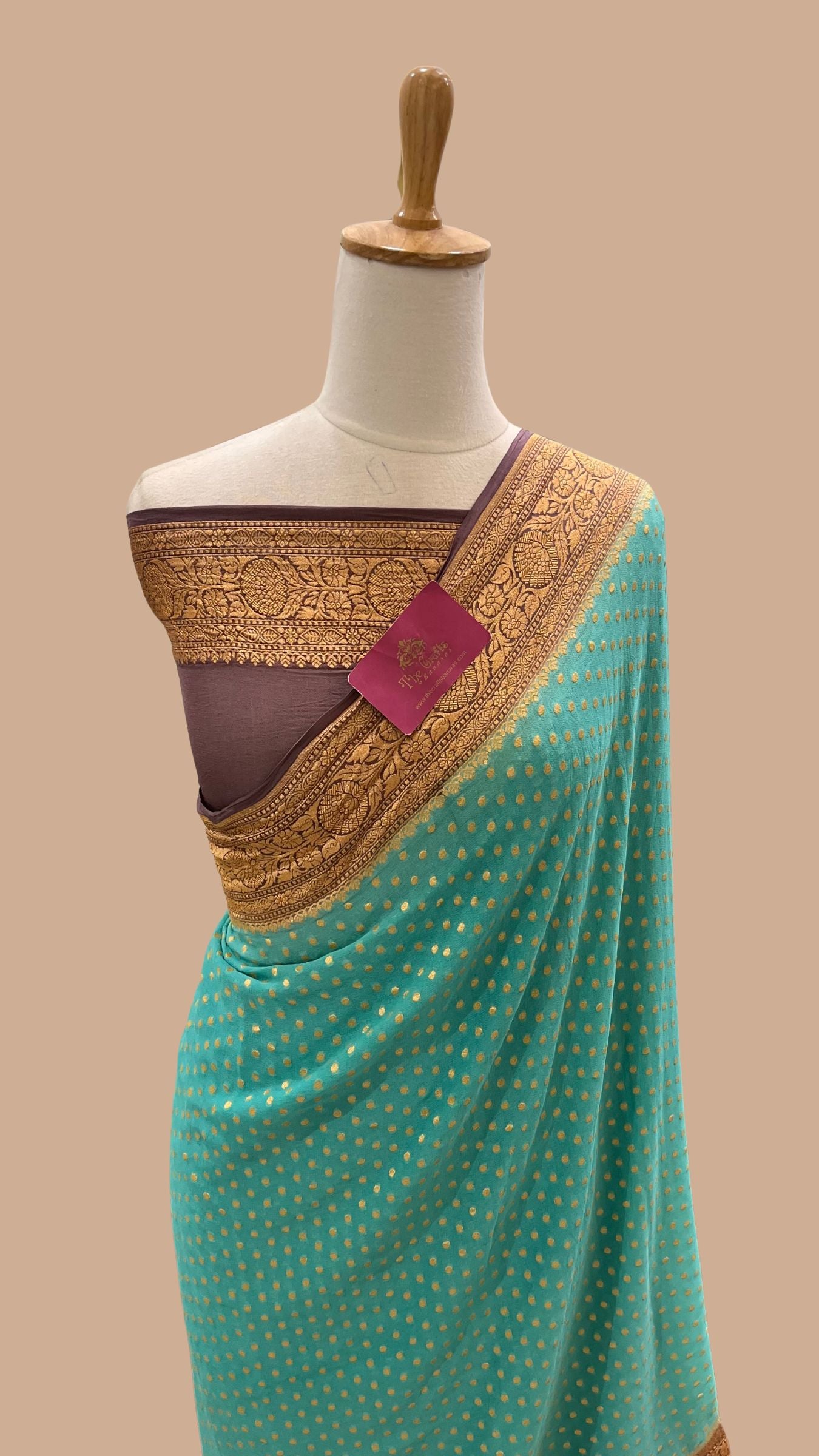 Khaddi Georgette Banarasi Saree - Gold Zari