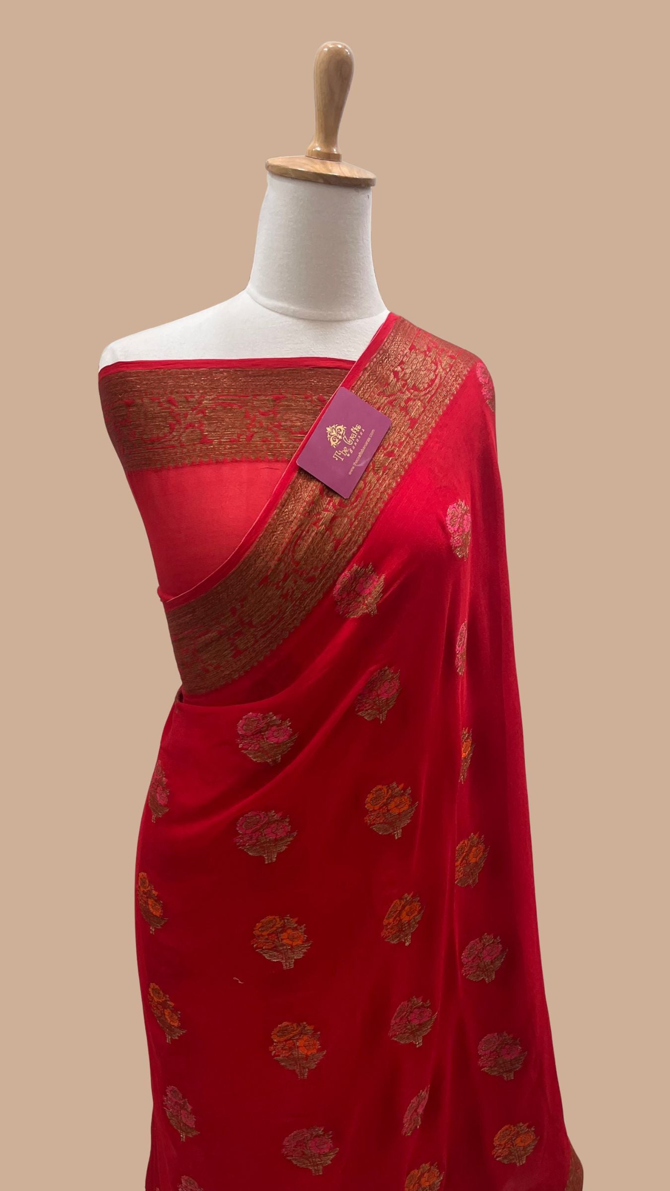Pure Khaddi Chiffon Banarasi Saree