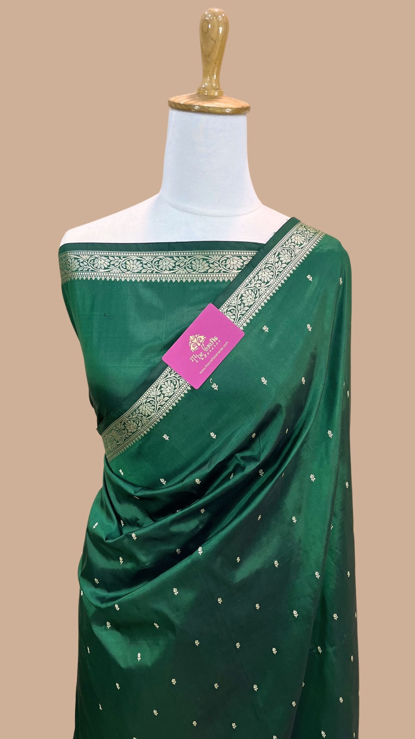 Pure Katan Silk Handloom Banarasi Saree - Chunri Buti