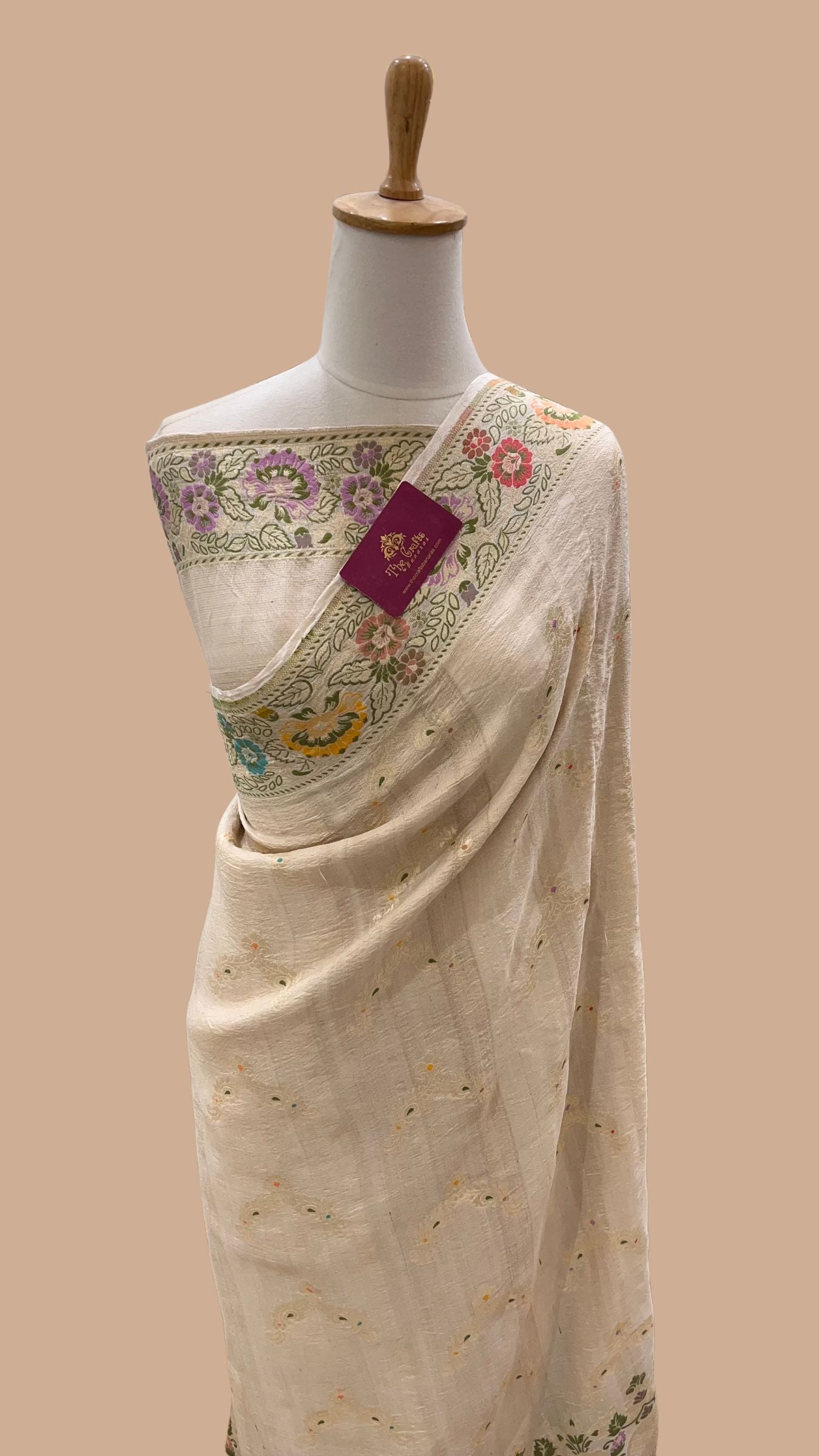 Tussar Georgette Handloom Banarasi Saree - Meenakari