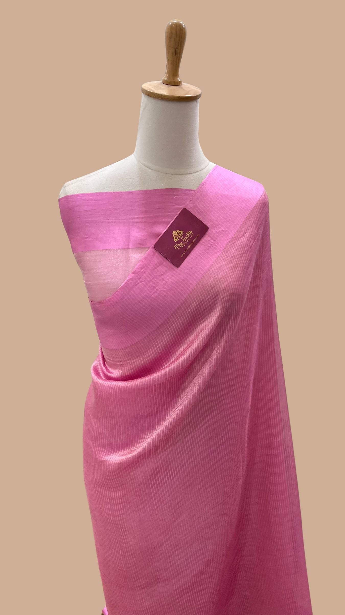 Pure Tissue Silk Handloom Banarasi Saree - with Satin Border