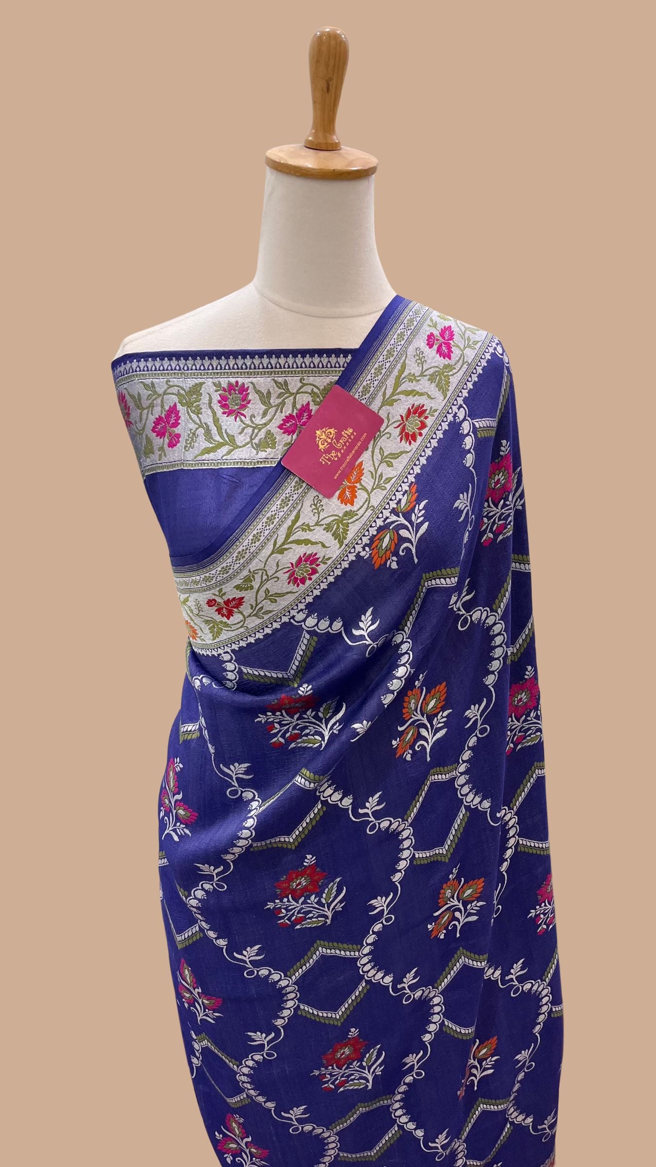 Tussar Georgette Handloom Banarasi Saree - Meenakari
