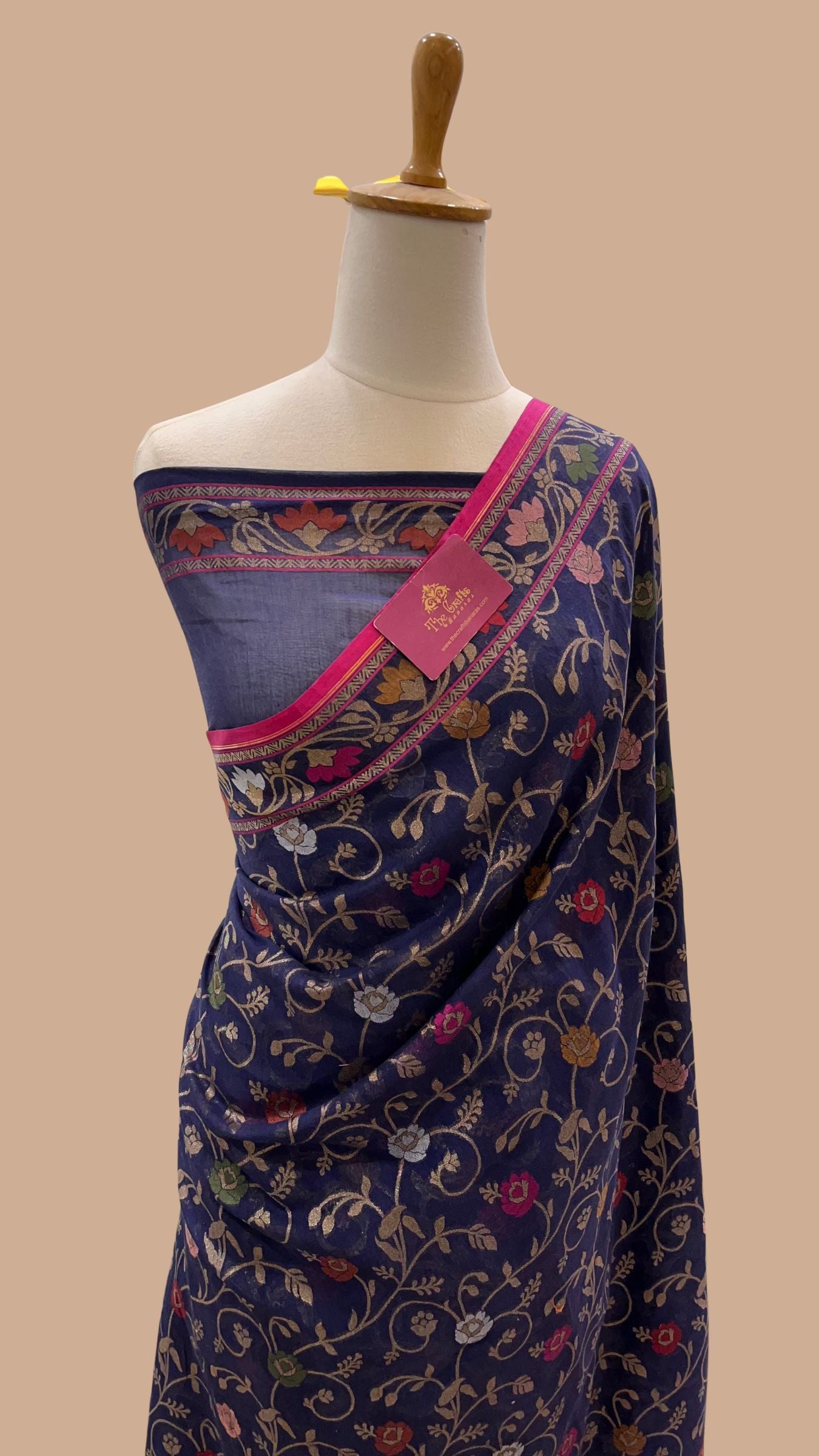 Pure Ektara Cotton Jamdani Banarasi Saree - Tilfi