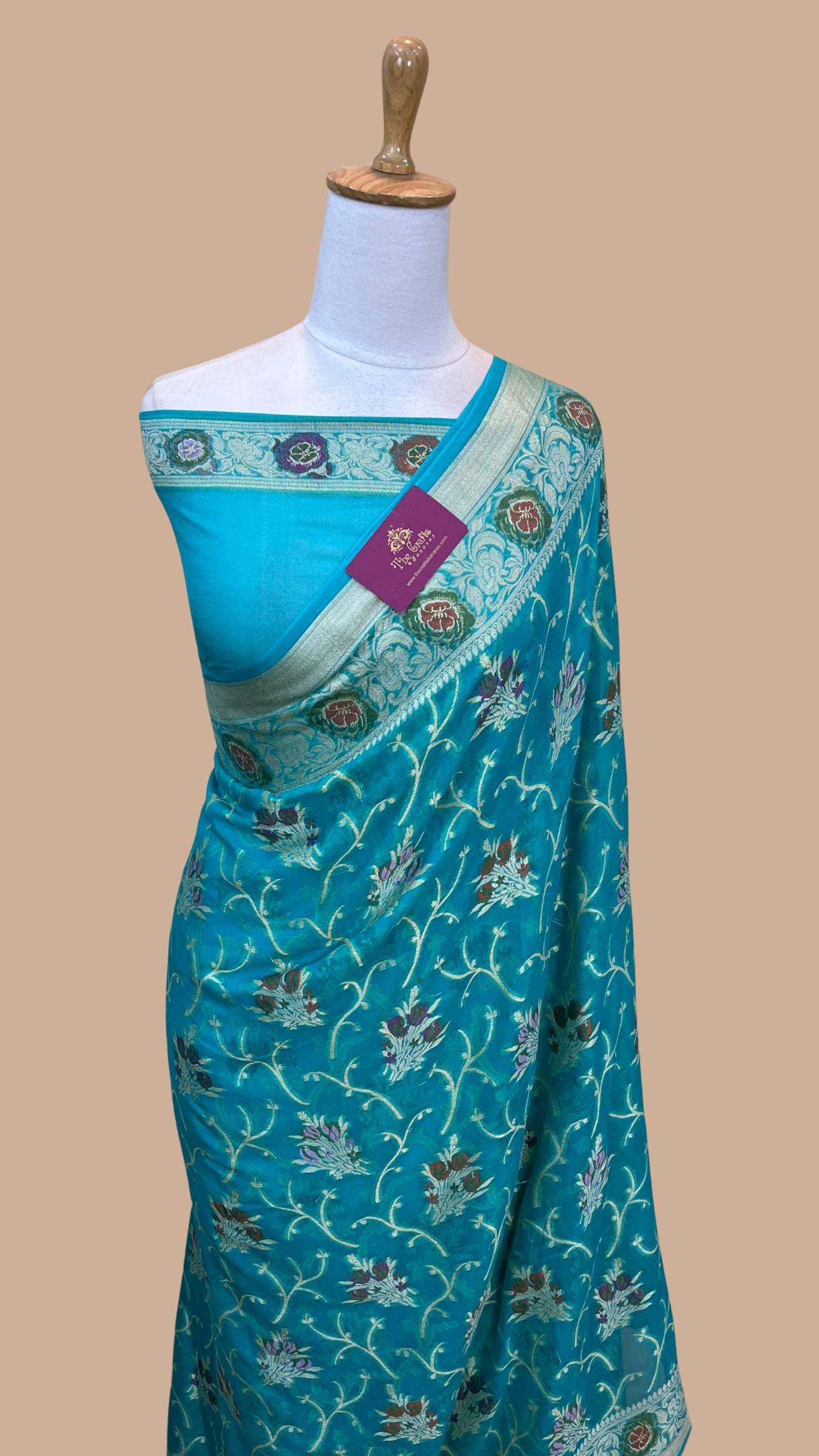 Pure Khaddi Chiffon Banarasi Saree