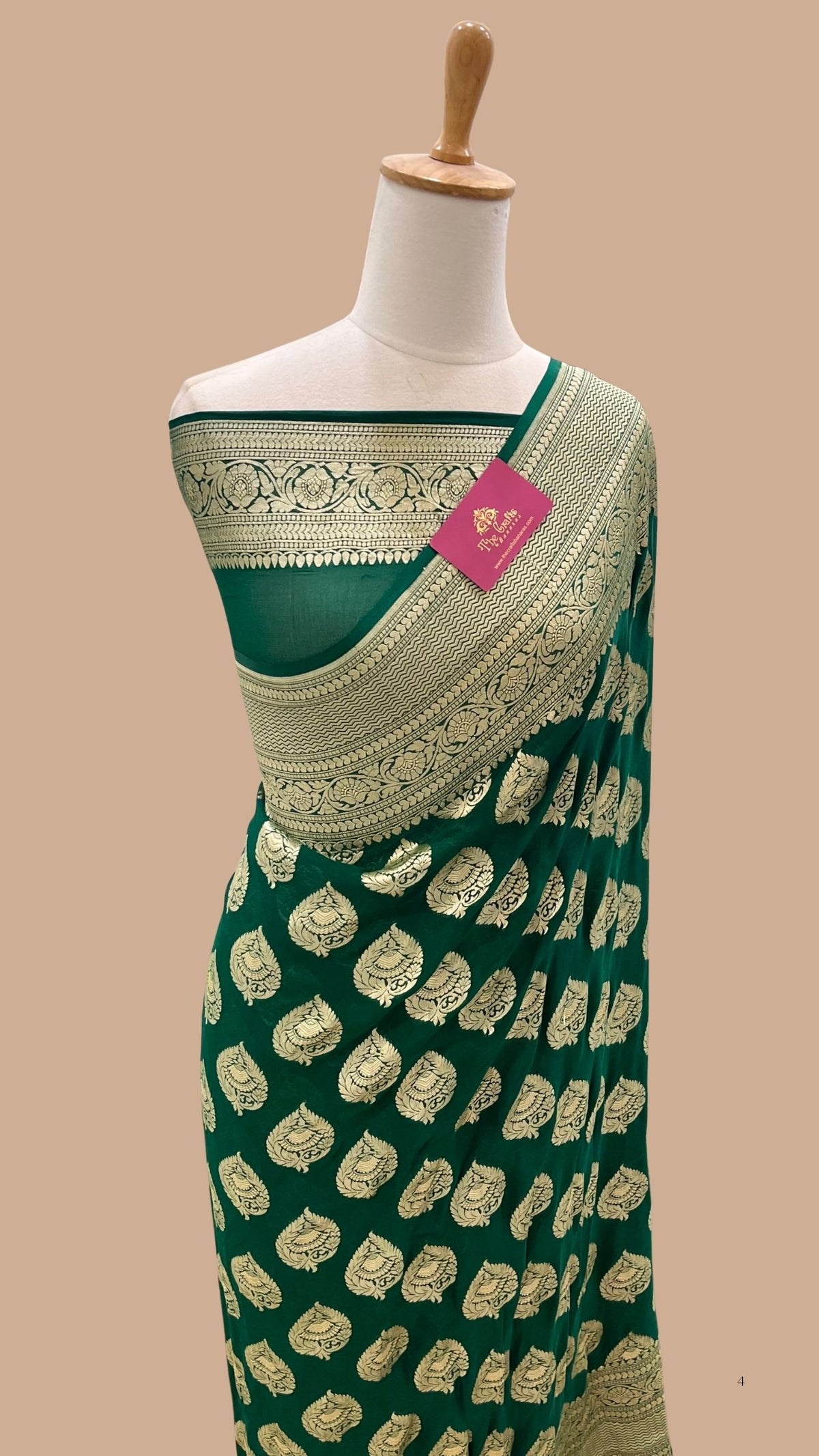 Khaddi Georgette Handloom Banarasi Saree