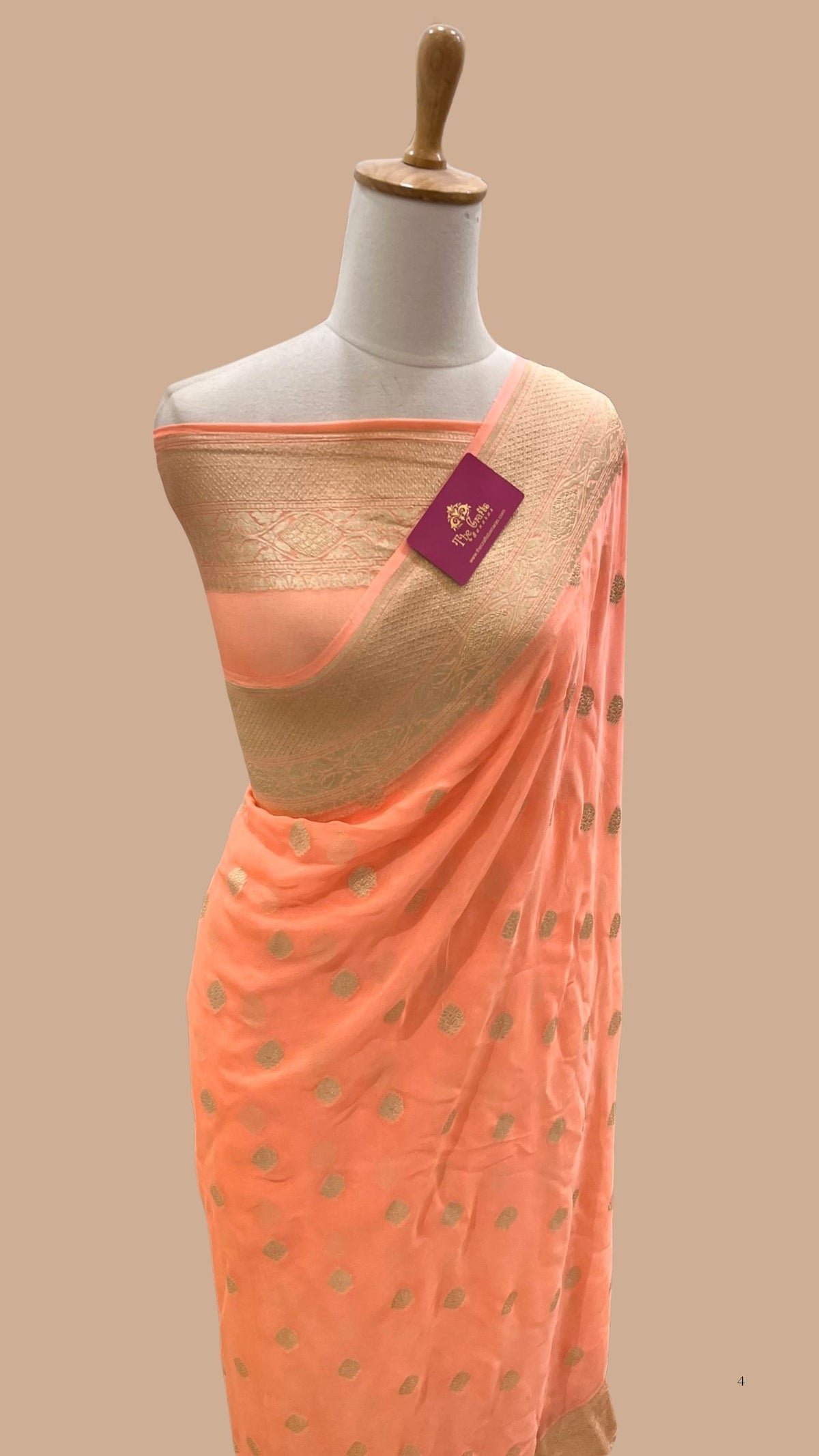 Khaddi Georgette Handloom Banarasi Saree