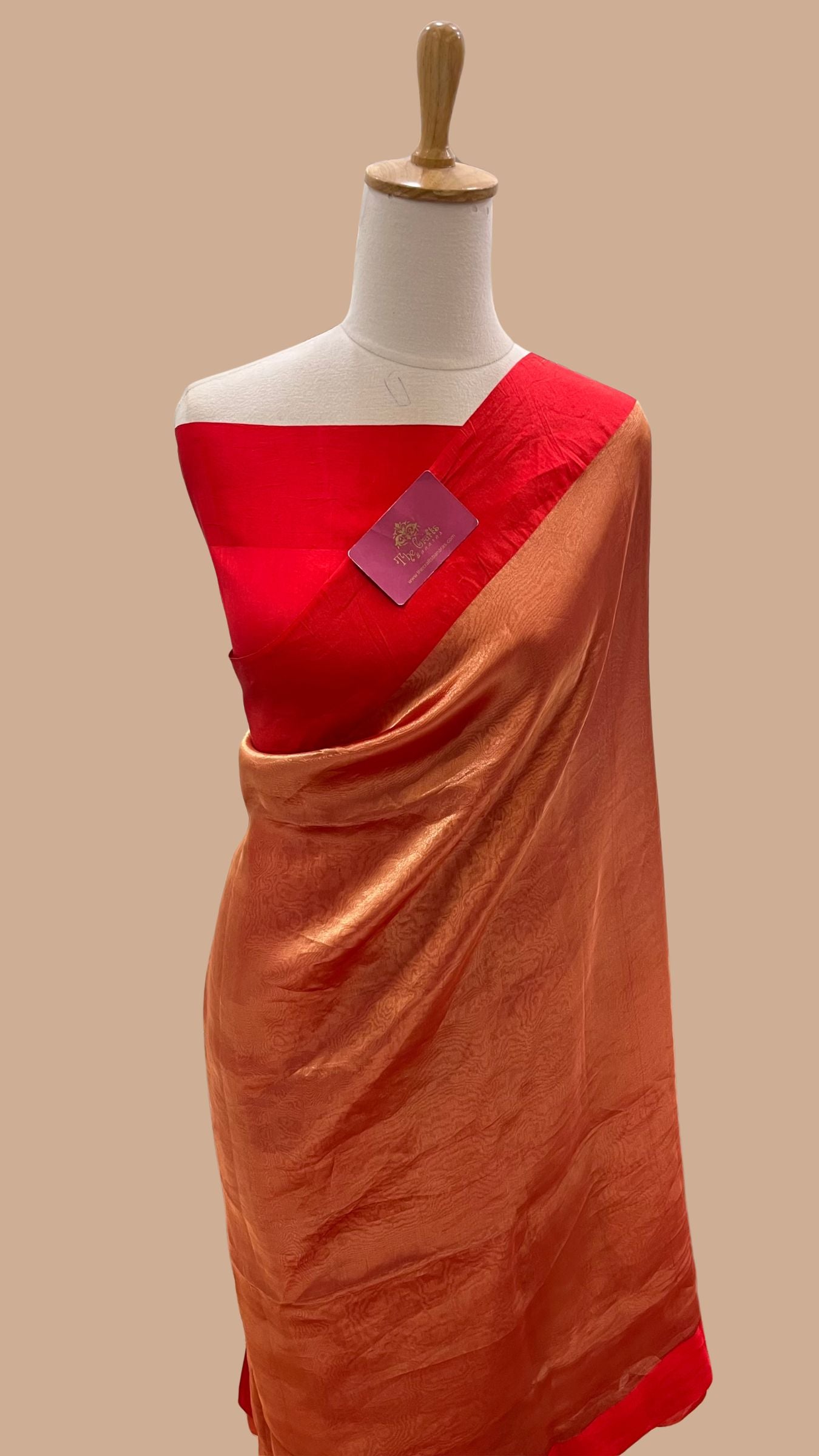 Pure Tissue Silk Handloom Banarasi Saree - with Satin Border