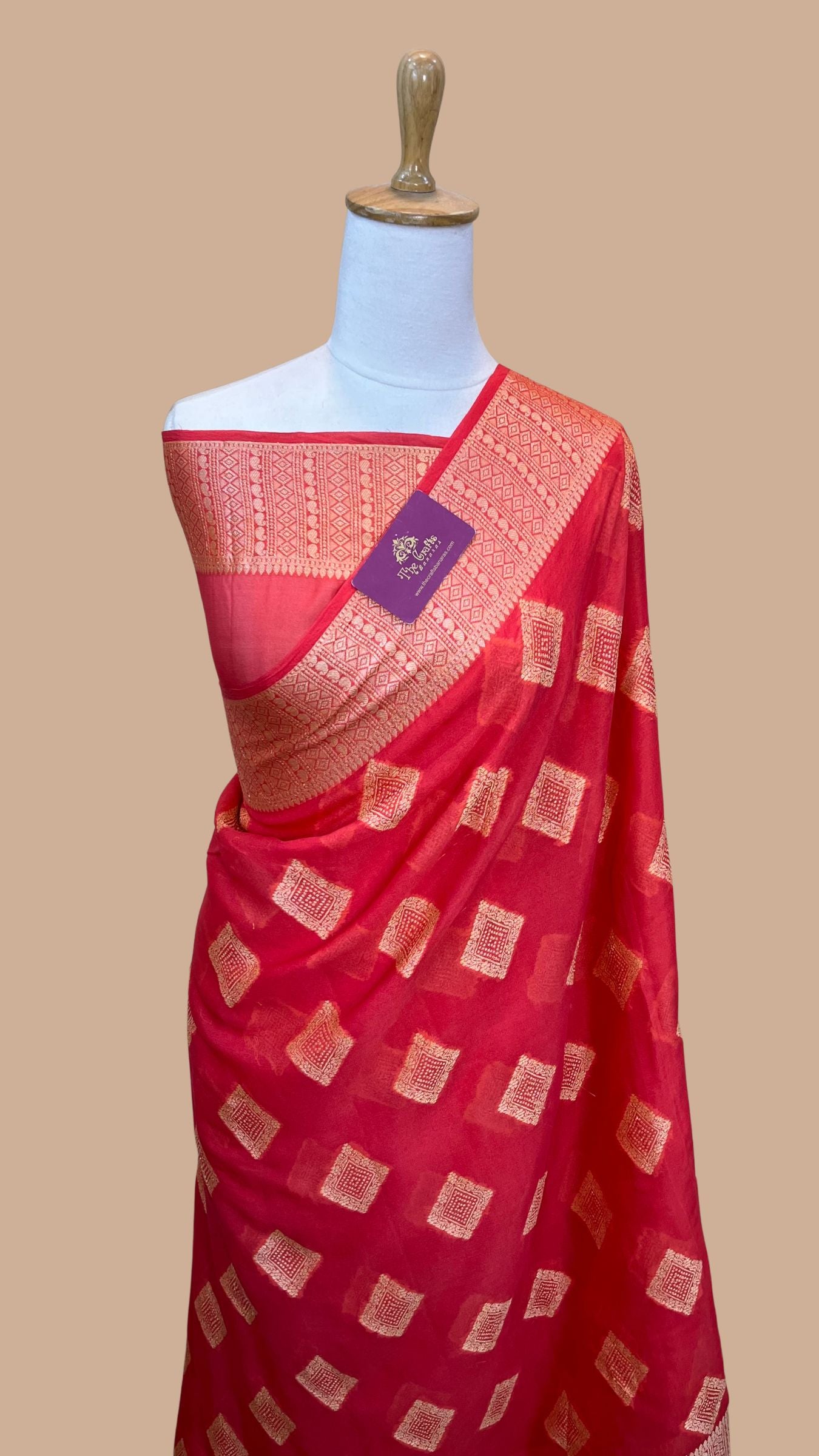 Pure Khaddi Chiffon Banarasi Saree