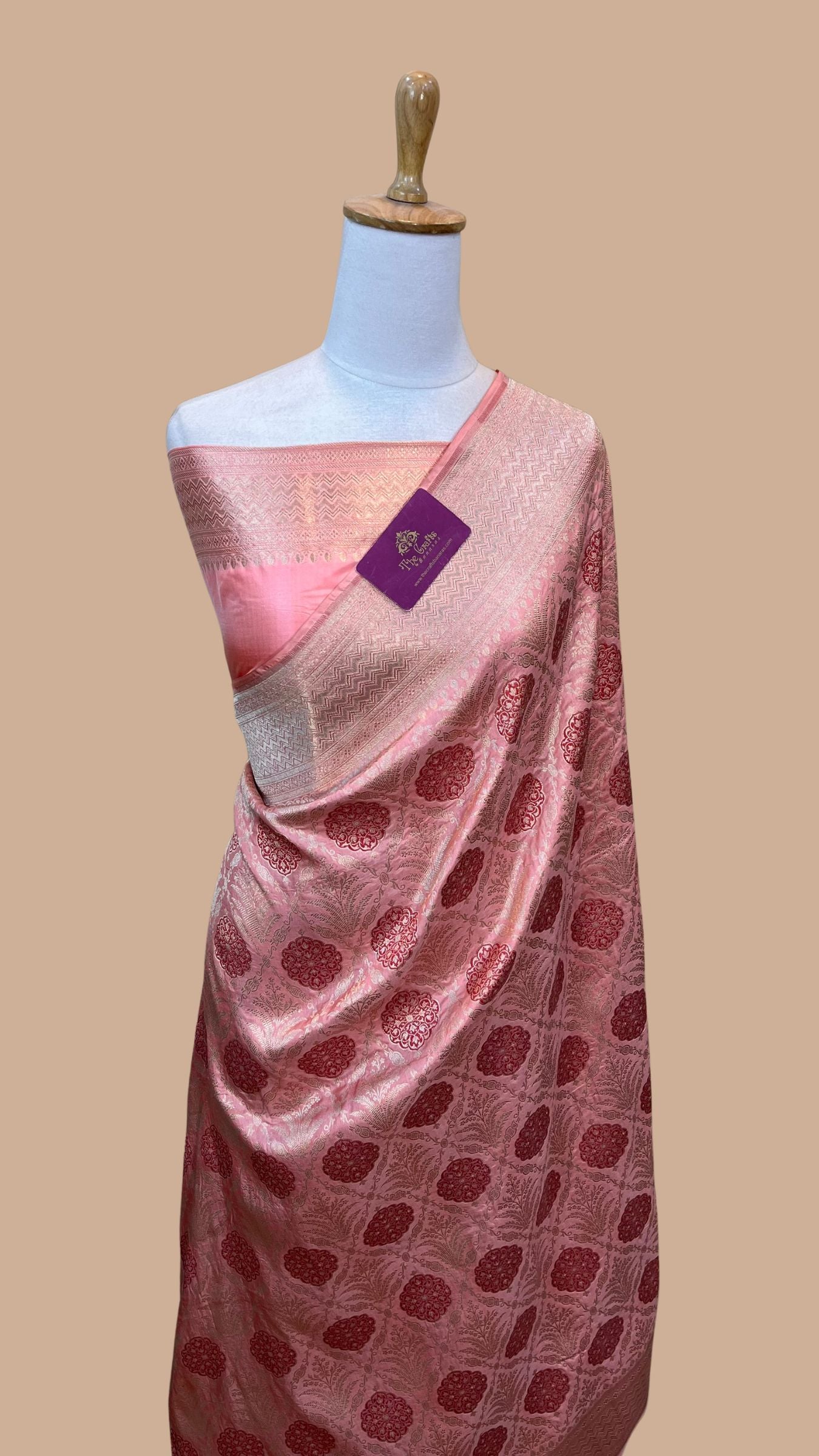 Pure Katan Silk Handloom Banarasi Saree - Tanchui Brocade Meena