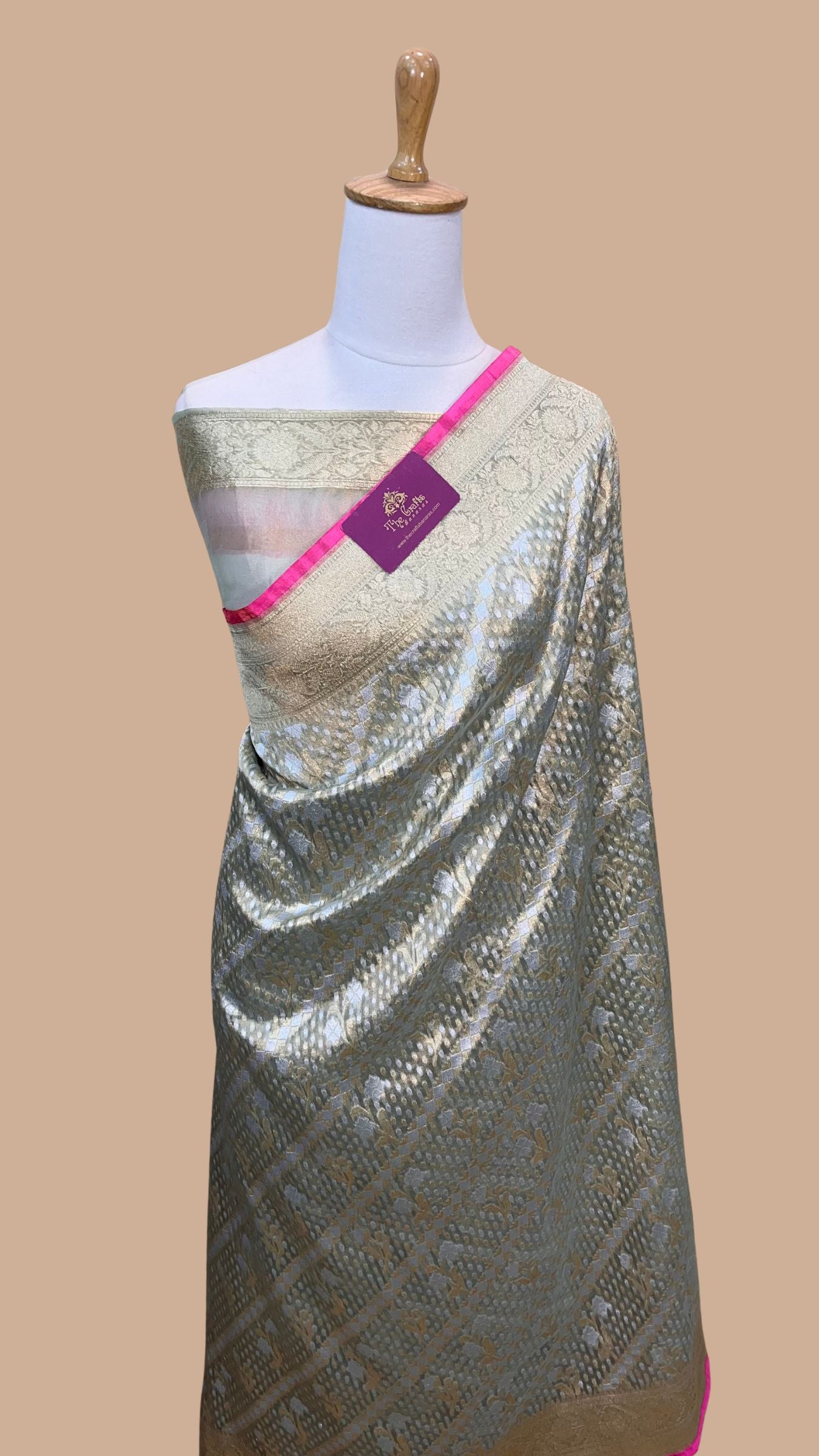 Pure Tissue Silk Handloom Banarasi Saree - Reshmi Zari