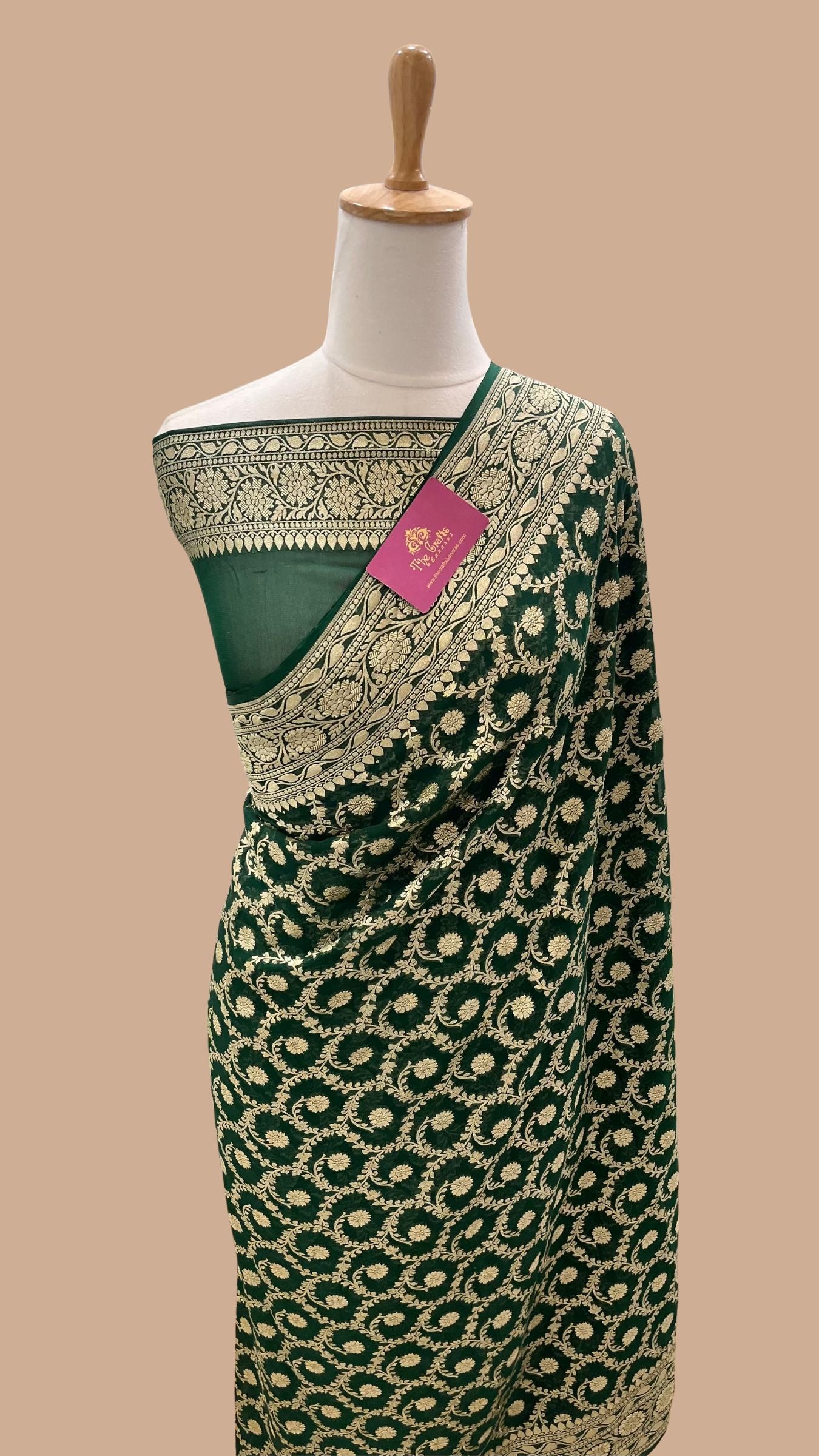 Khaddi Georgette Handloom Banarasi Saree