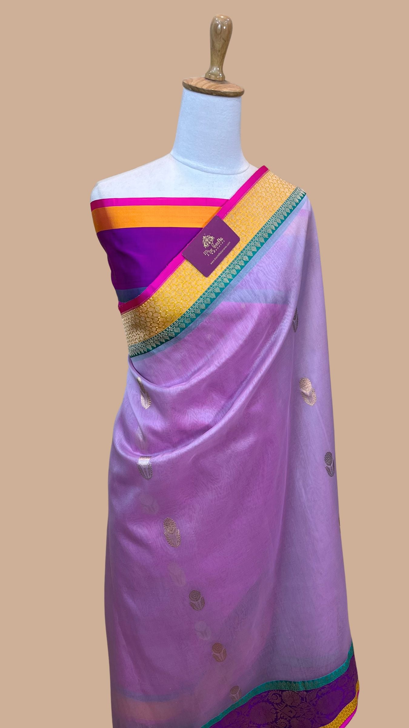 Pure Kora Silk Handloom Banarasi Saree - with sona rupa kadhua motifs