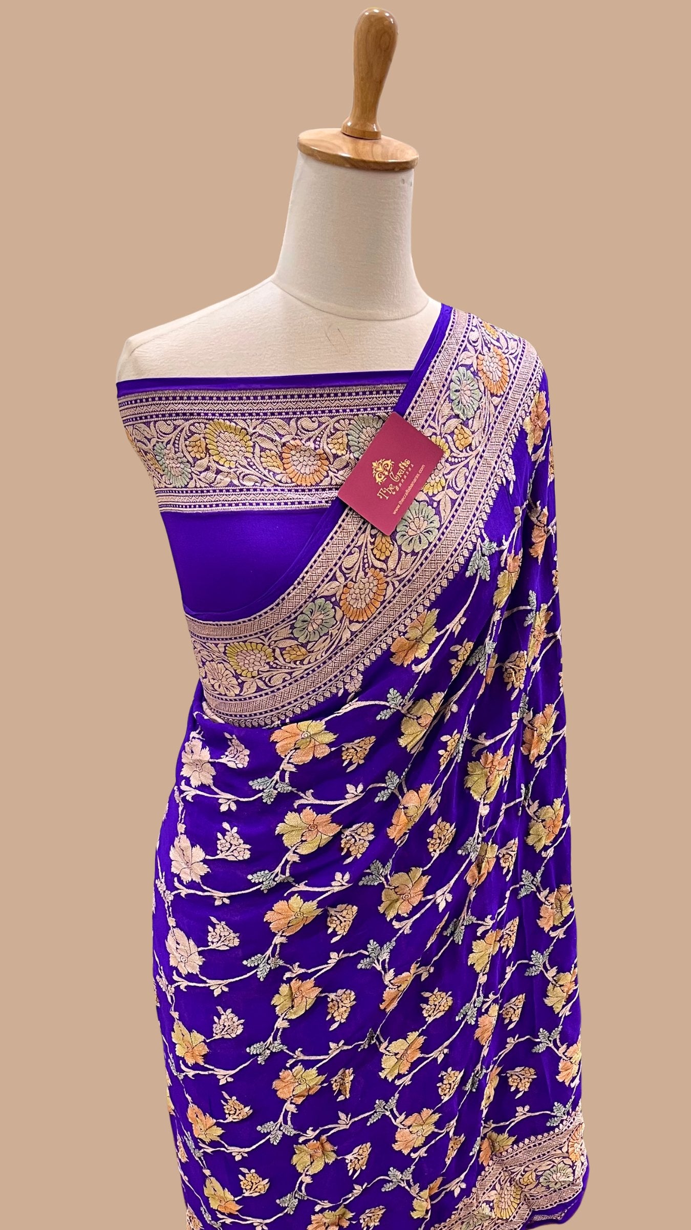 Pure Khaddi Chiffon Banarasi Saree