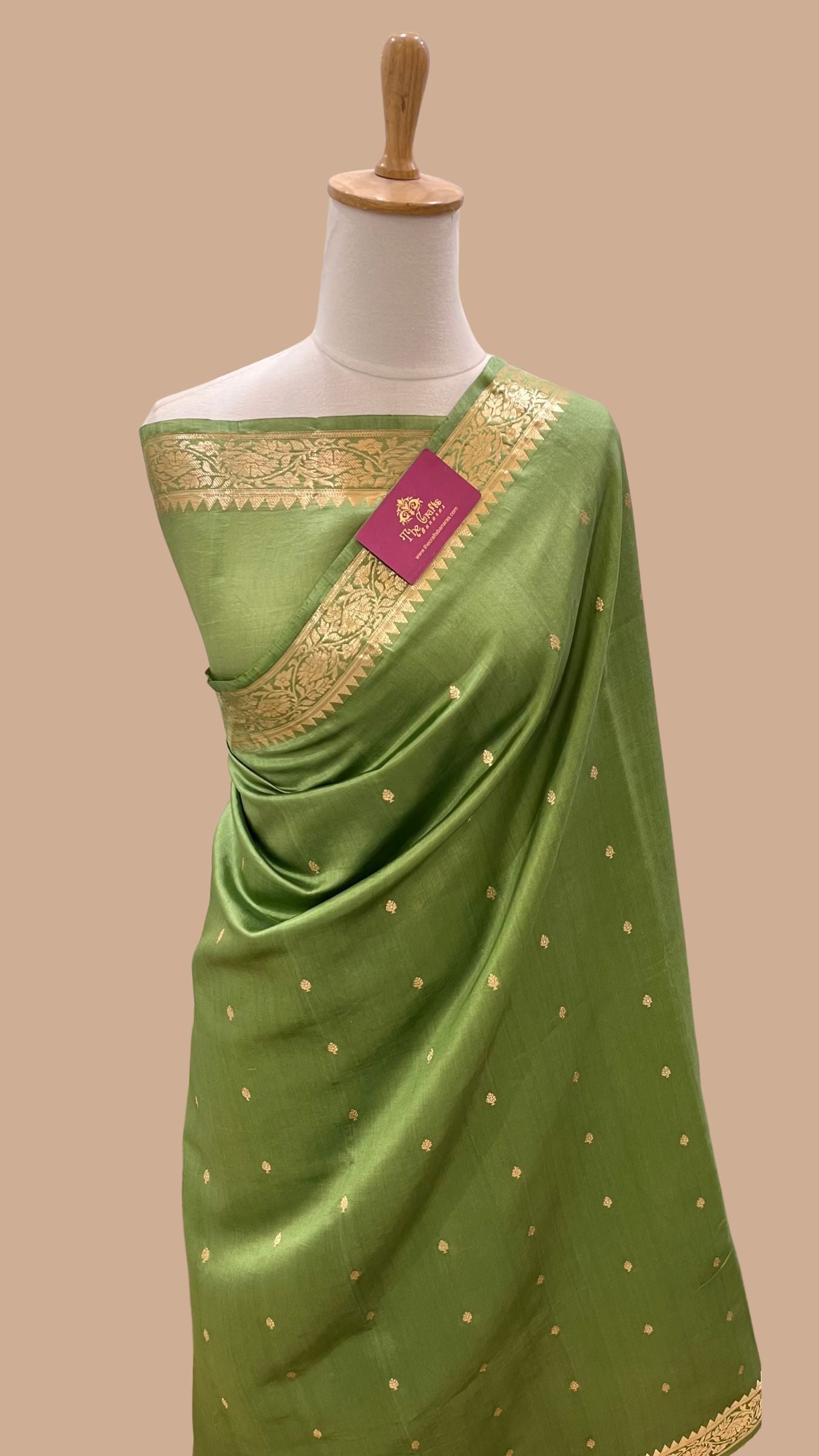 Pure  Mango Silk Handloom Banarasi Saree