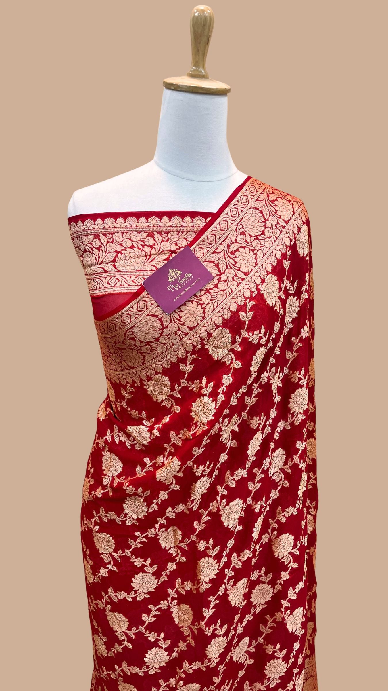 Pure Khaddi Chiffon Banarasi Saree