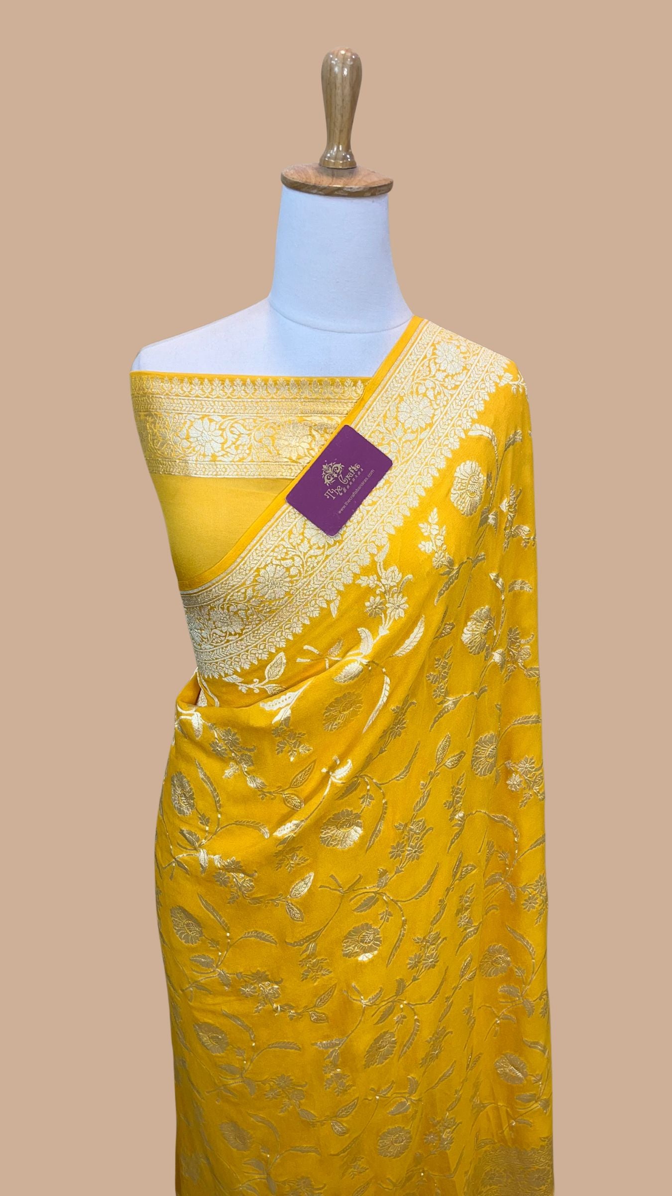 Khaddi Georgette Handloom Banarasi Saree