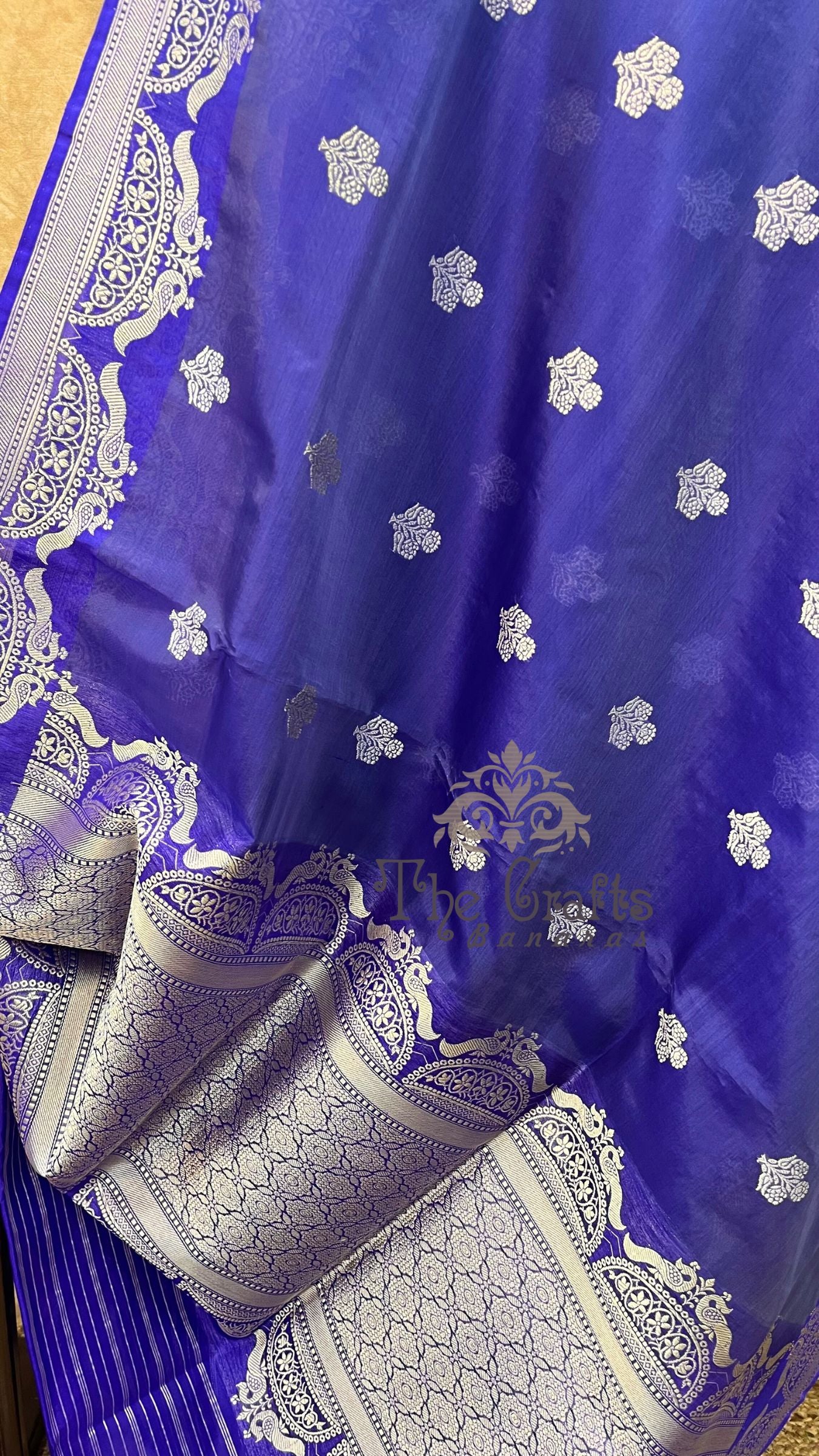 Pure Kora Silk Handloom Banarasi Saree - with sona rupa kadhua motifs