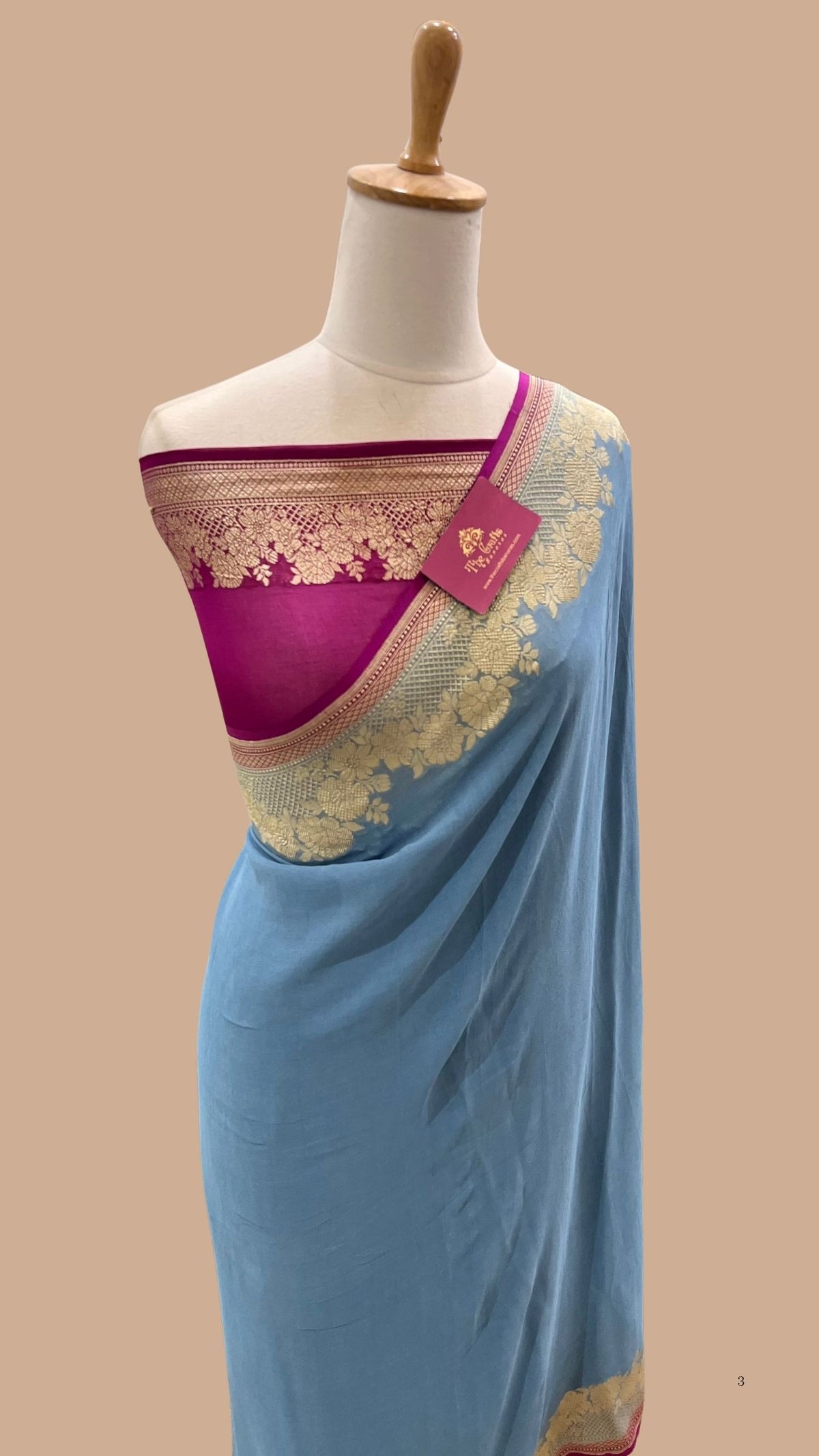 Khaddi Georgette Handloom Banarasi Saree