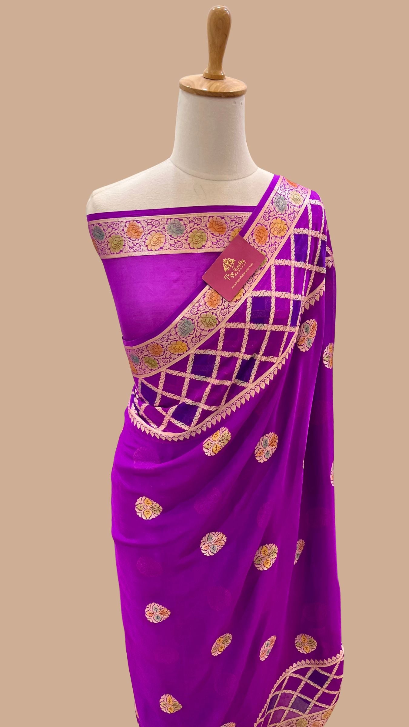 Pure Khaddi Chiffon Banarasi Saree