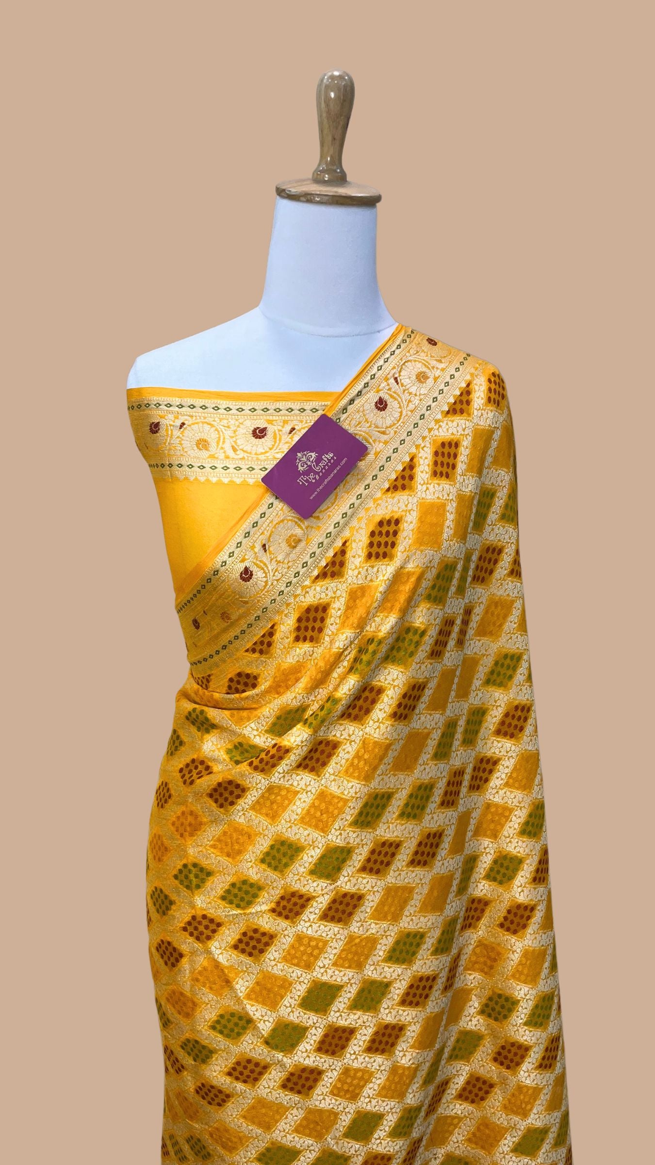 Pure Khaddi Chiffon Banarasi Saree